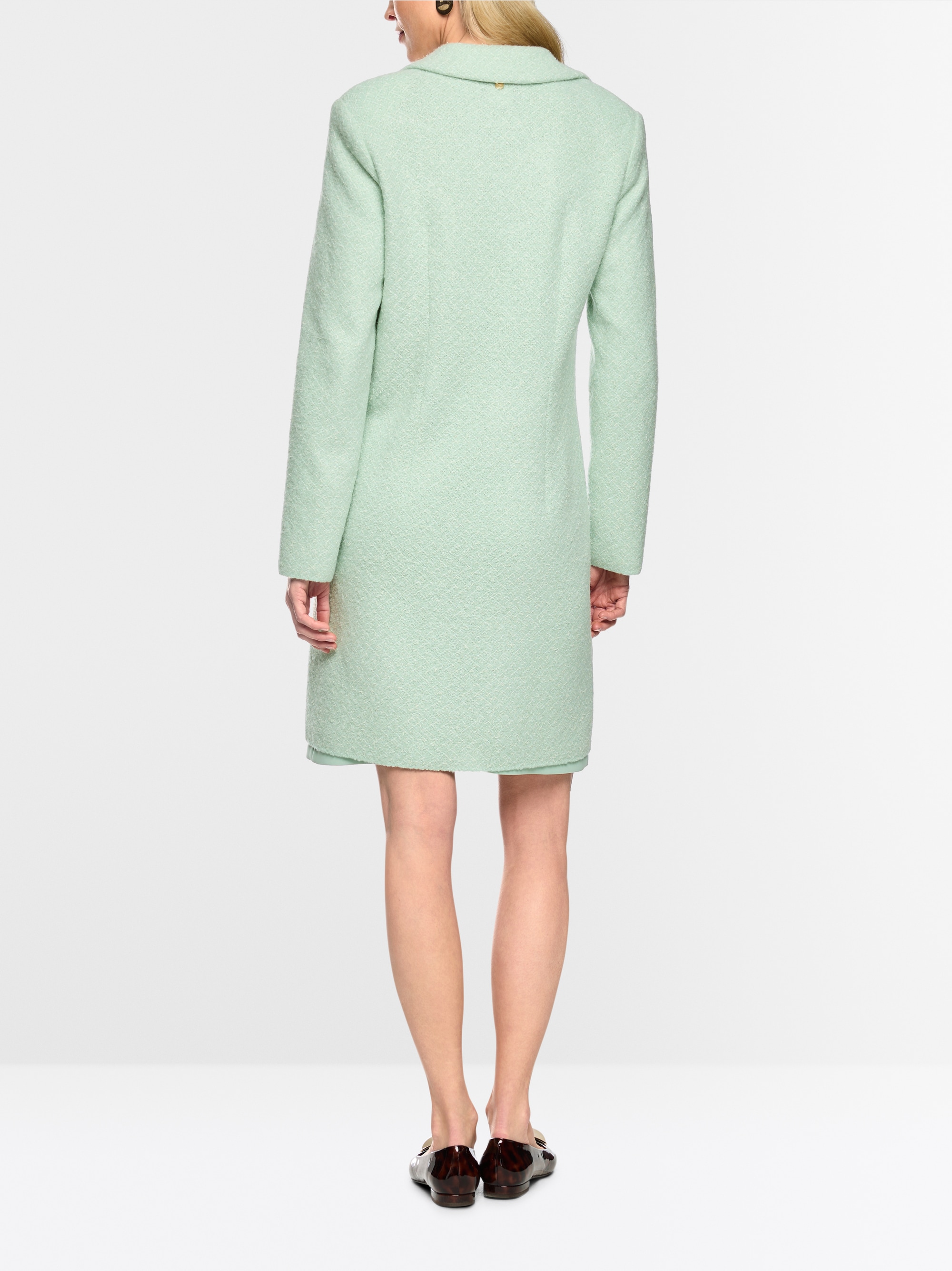 “Knitted in Germany”wool blend coat
