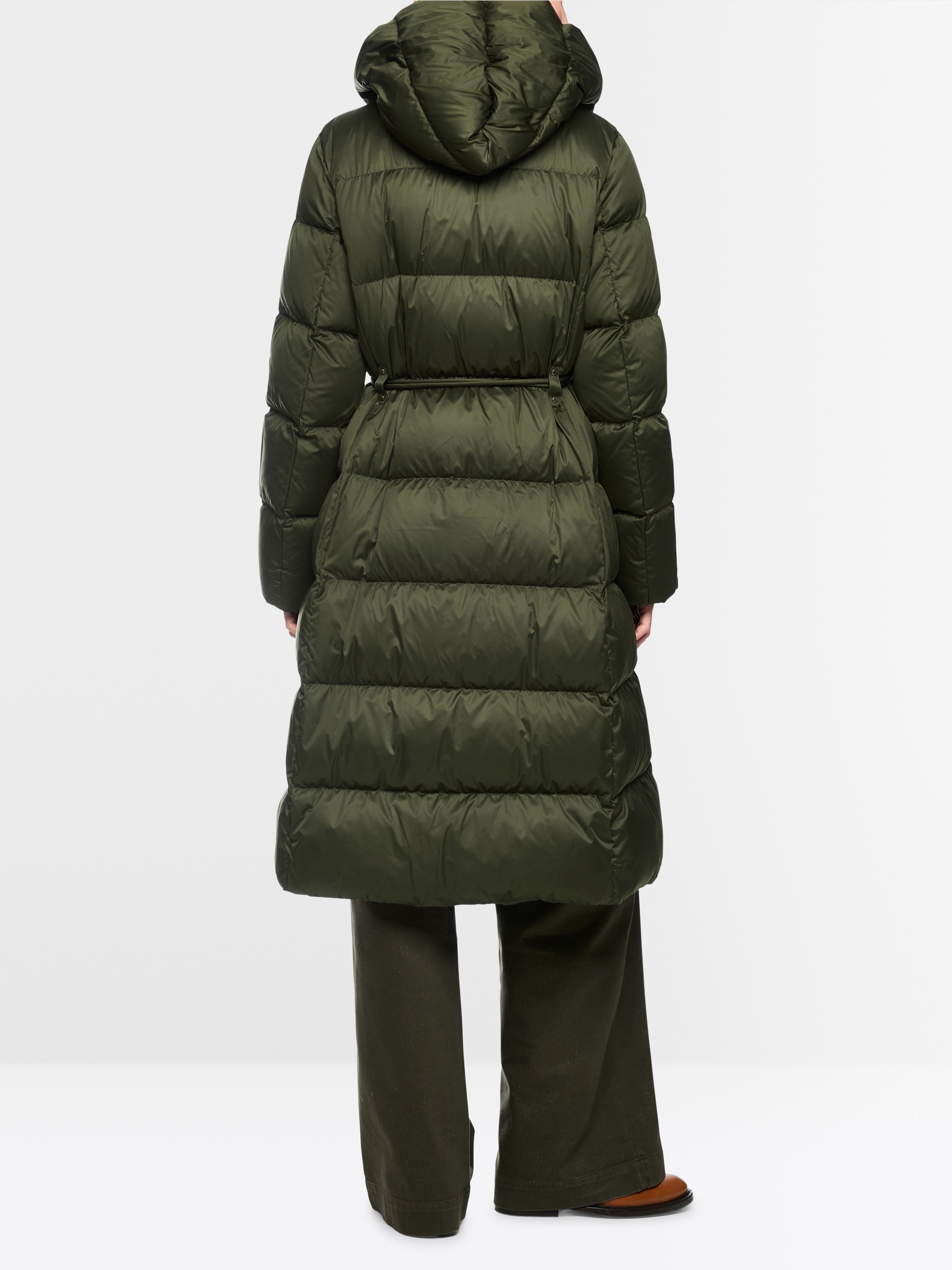 Long down coat with hood
