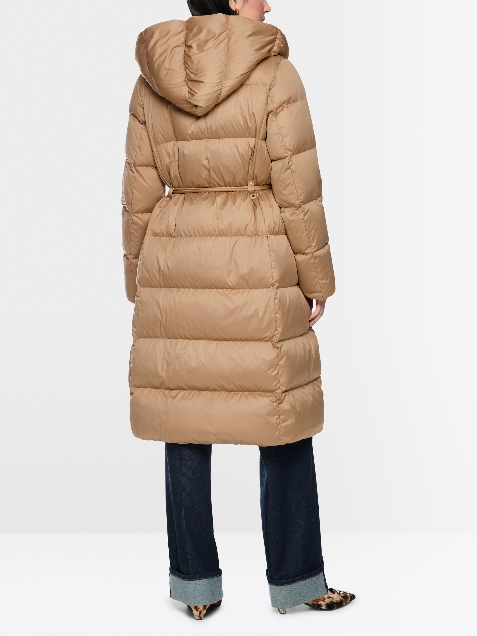 Long down coat with hood