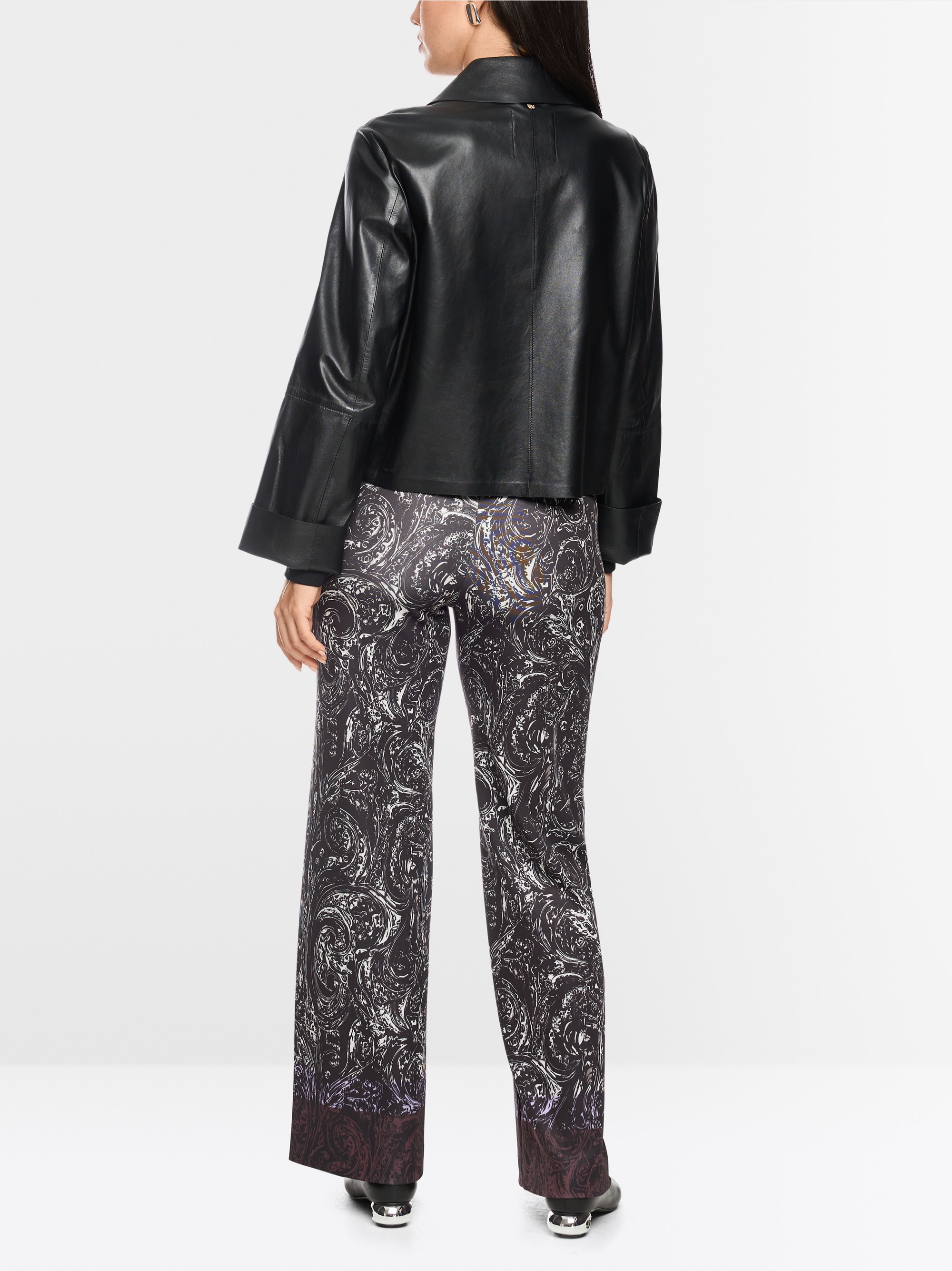 Cropped leather jacket