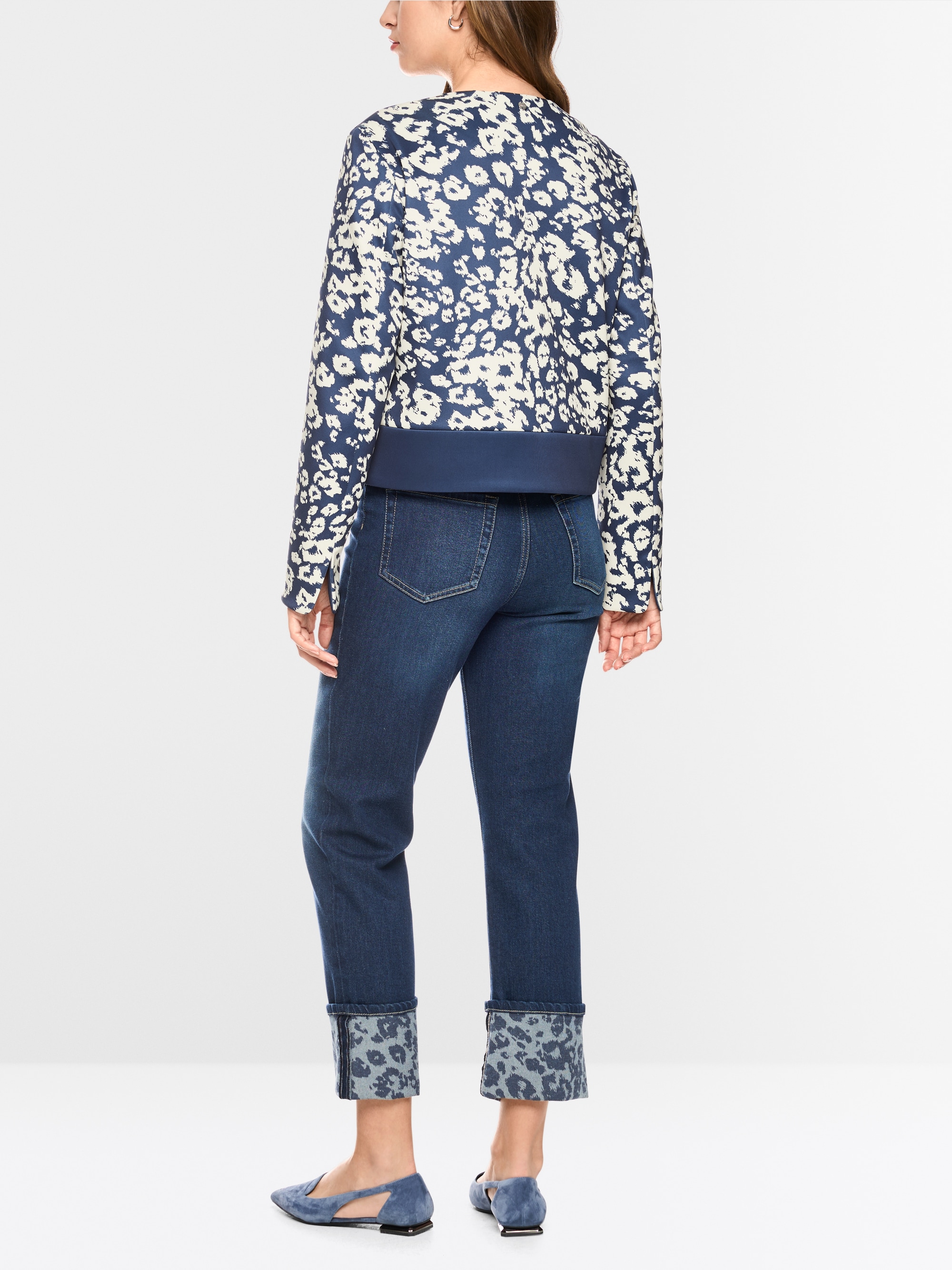 Veste courte à imprimé intégral