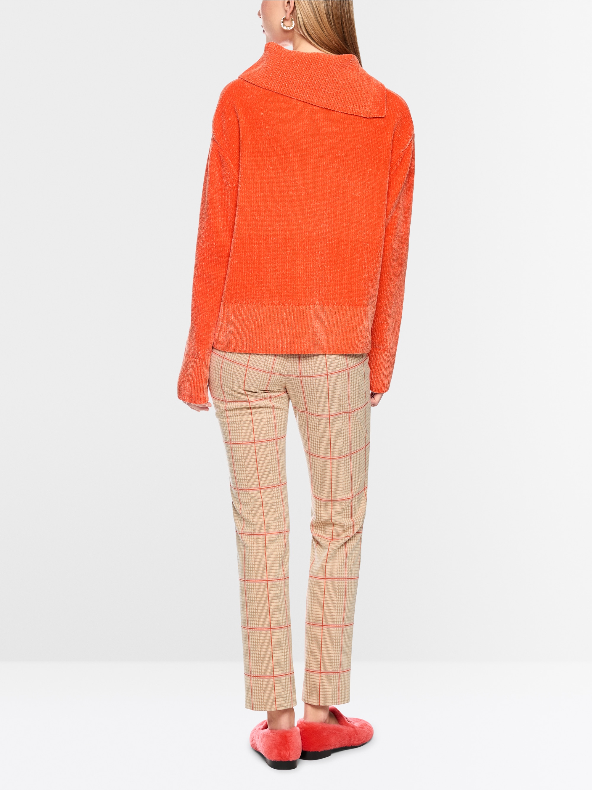 Chenille yarn turtleneck jumper
