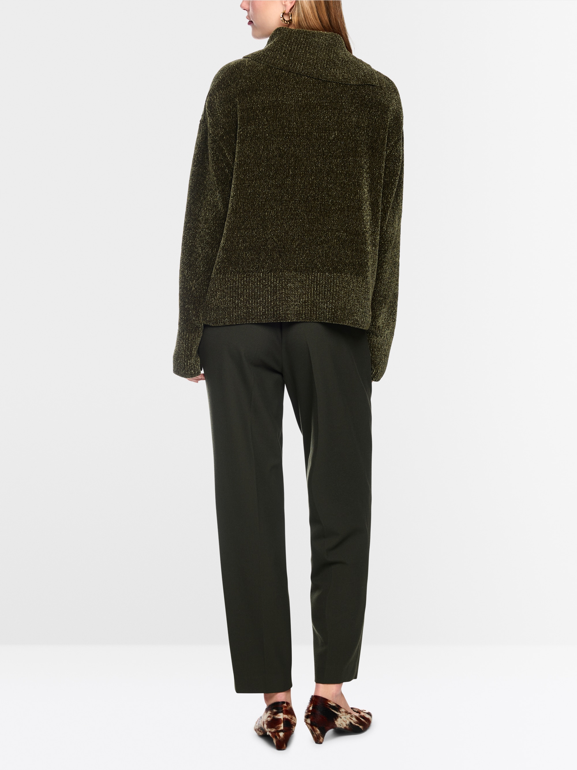 Chenille yarn turtleneck jumper