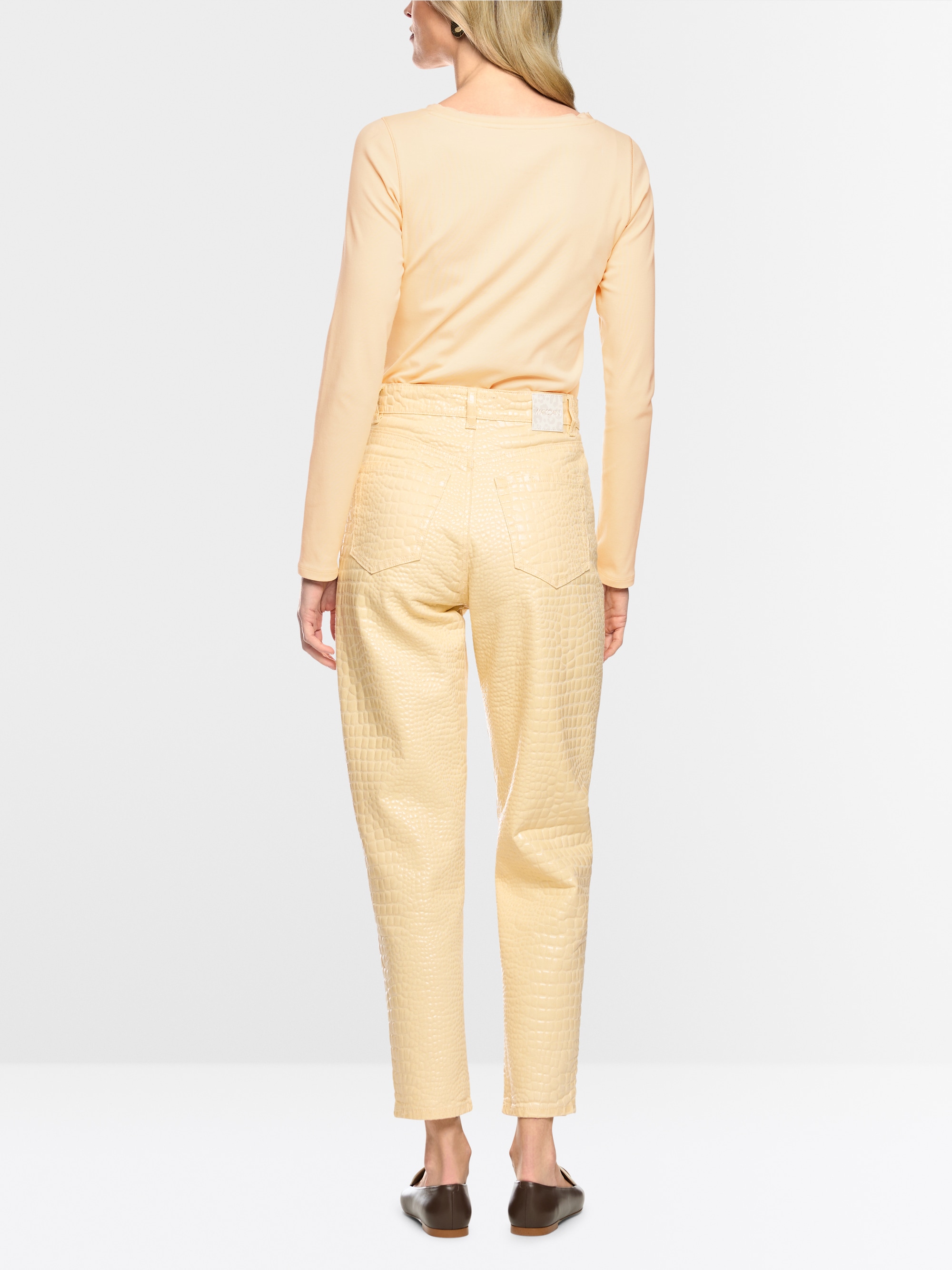 Shirt with silk crew neck