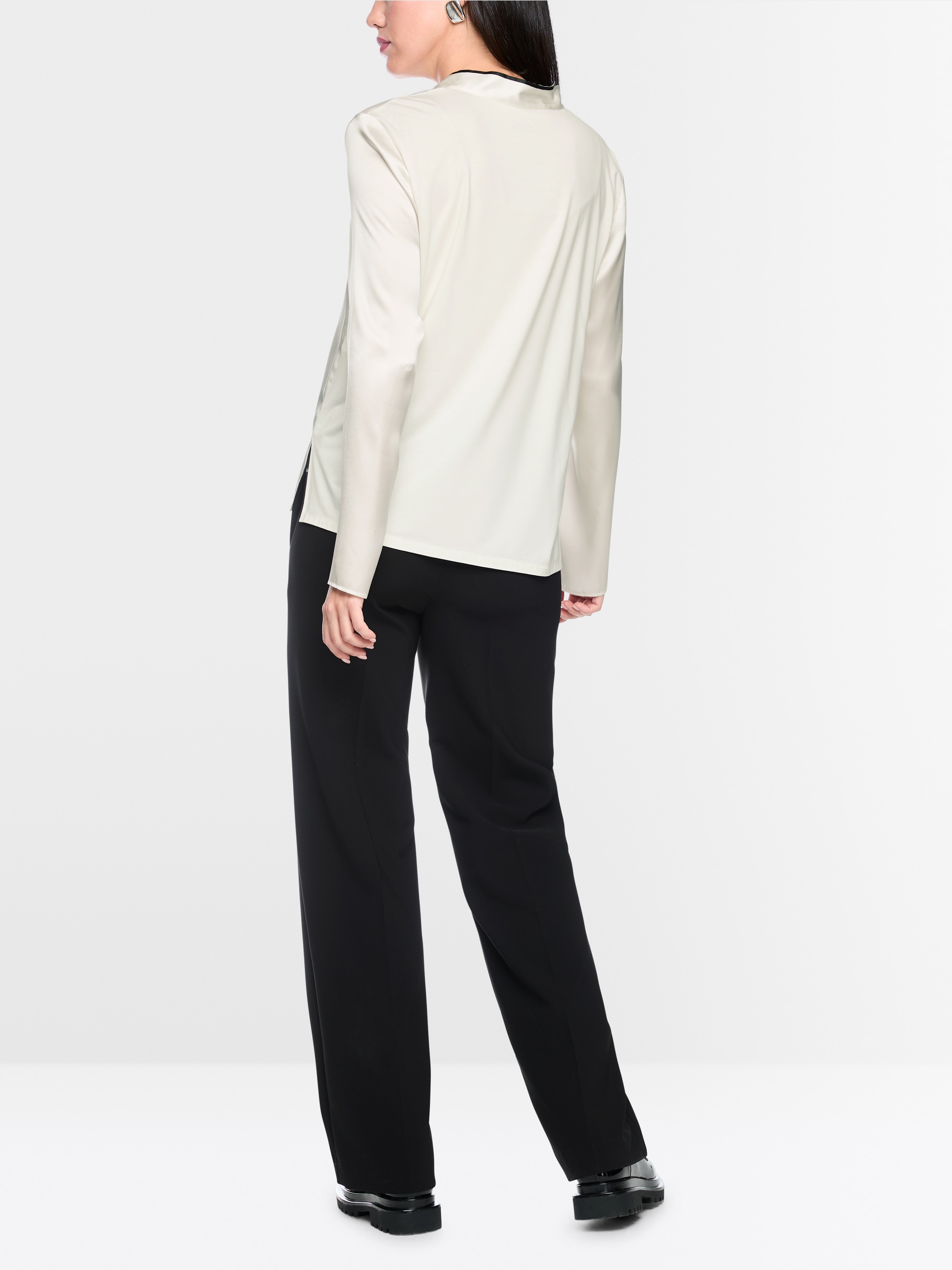 Silk-blend bow blouse