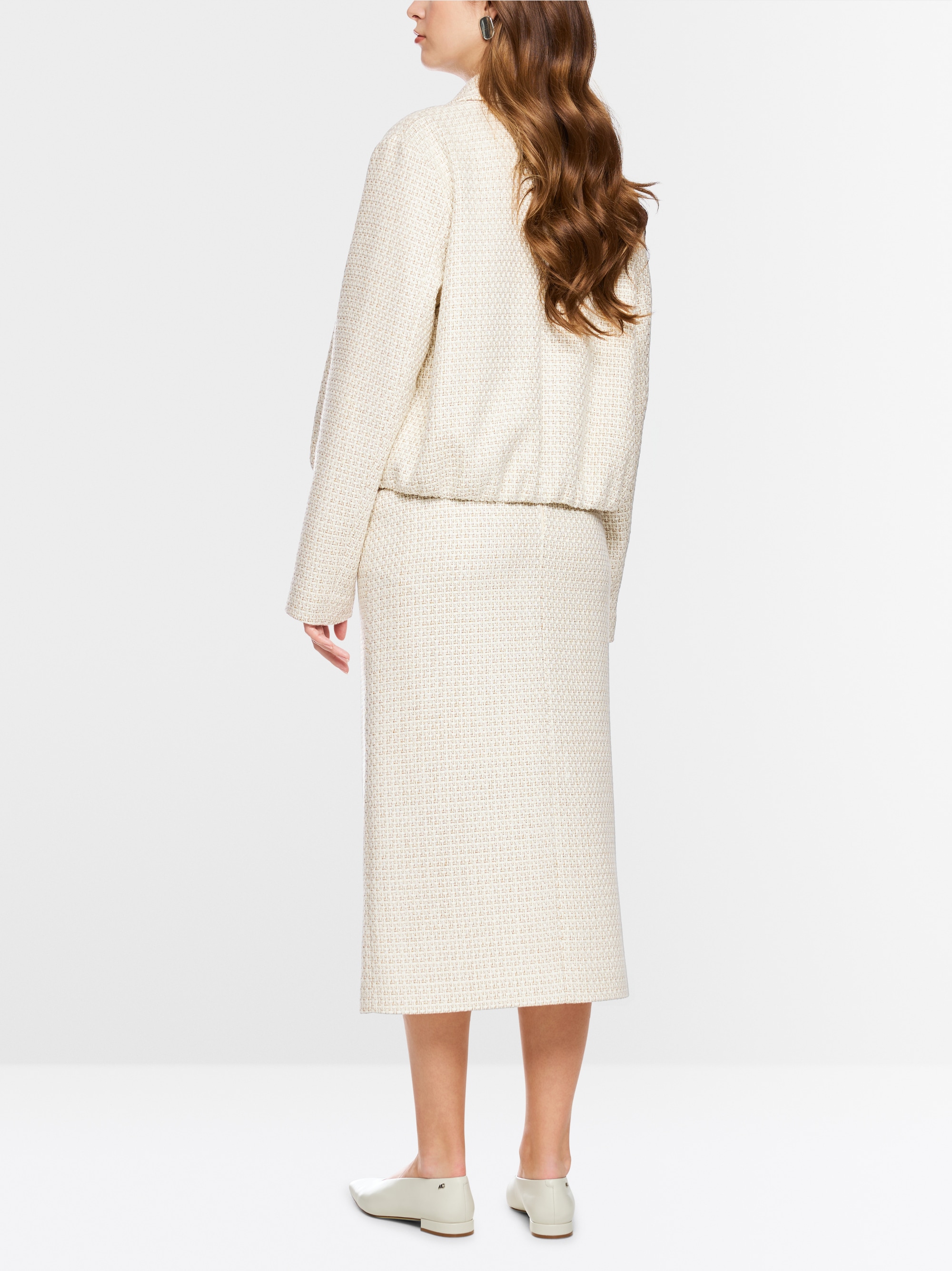 Midi skirt with bouclé effect