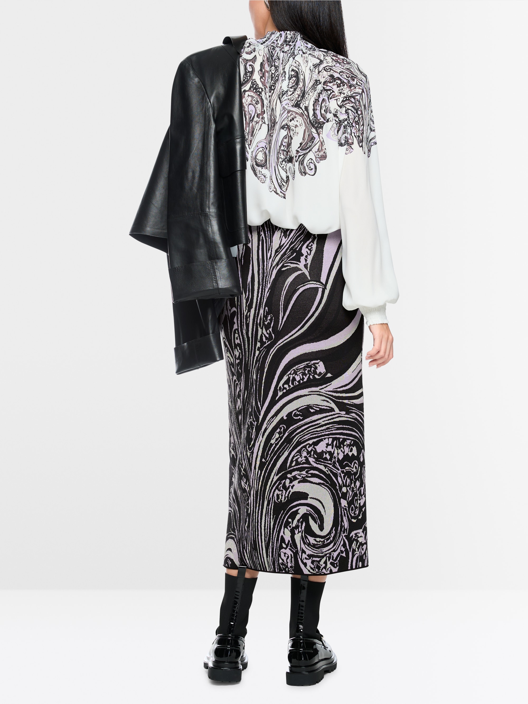 ‘Knitted in Germany’ long midi skirt