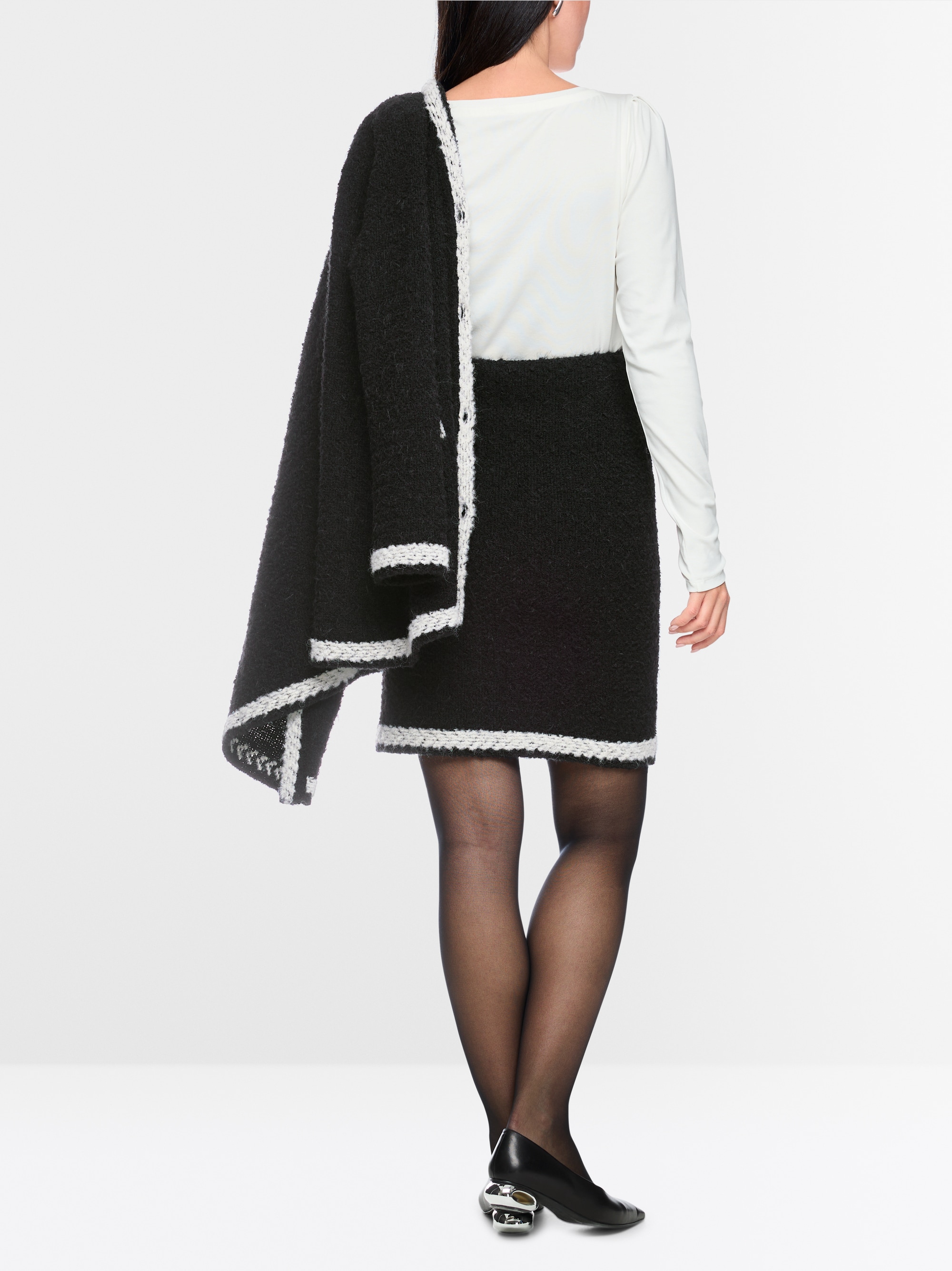 ‘Knitted in Germany’ bouclé midi skirt