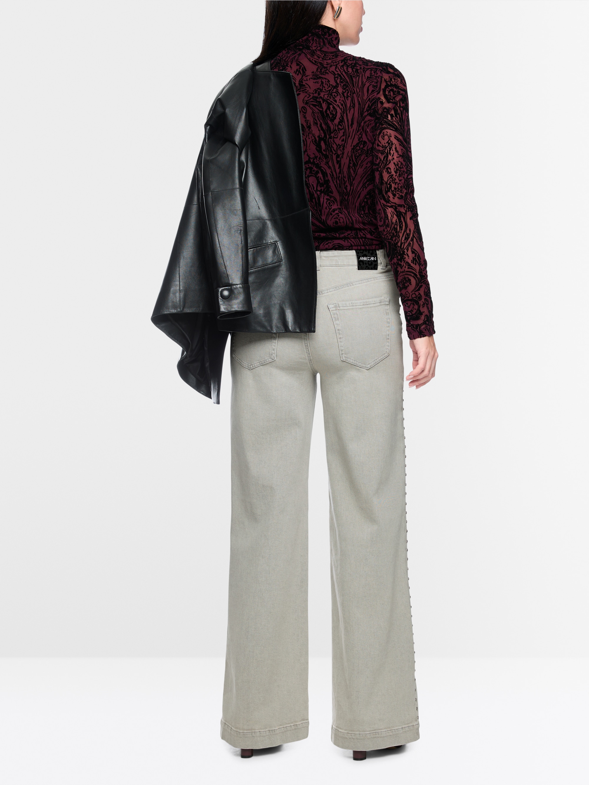 WARRI wide jeans with stud detailing