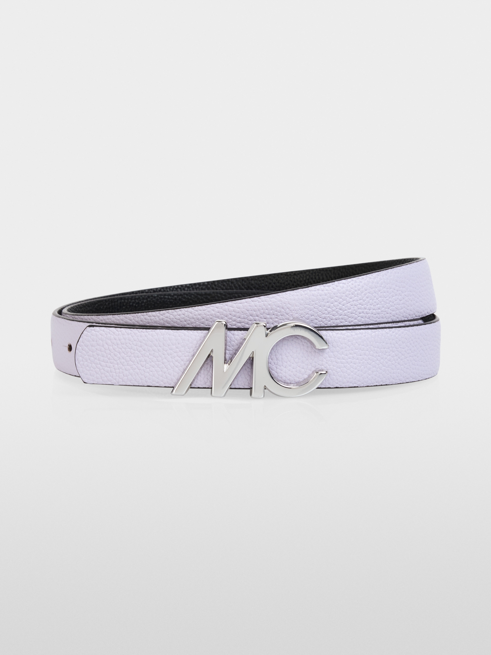 Reversible leather belt with MC buckle