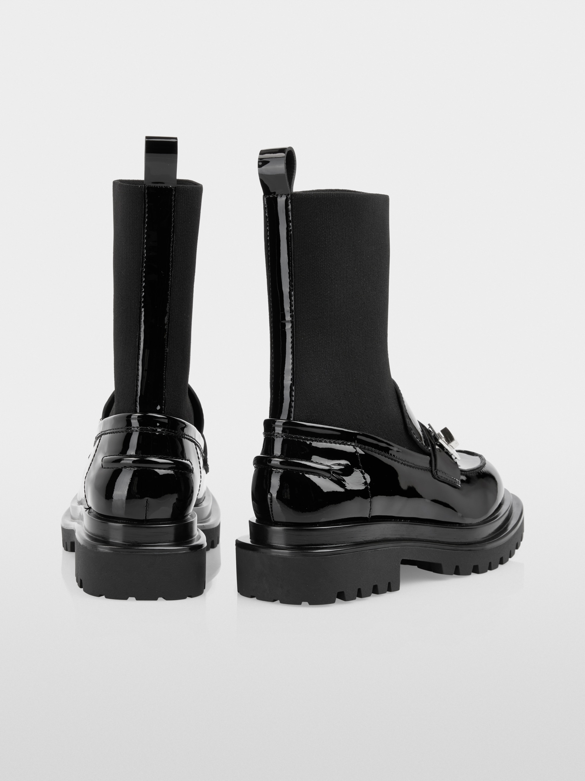 Loafer boots with elasticated upper
