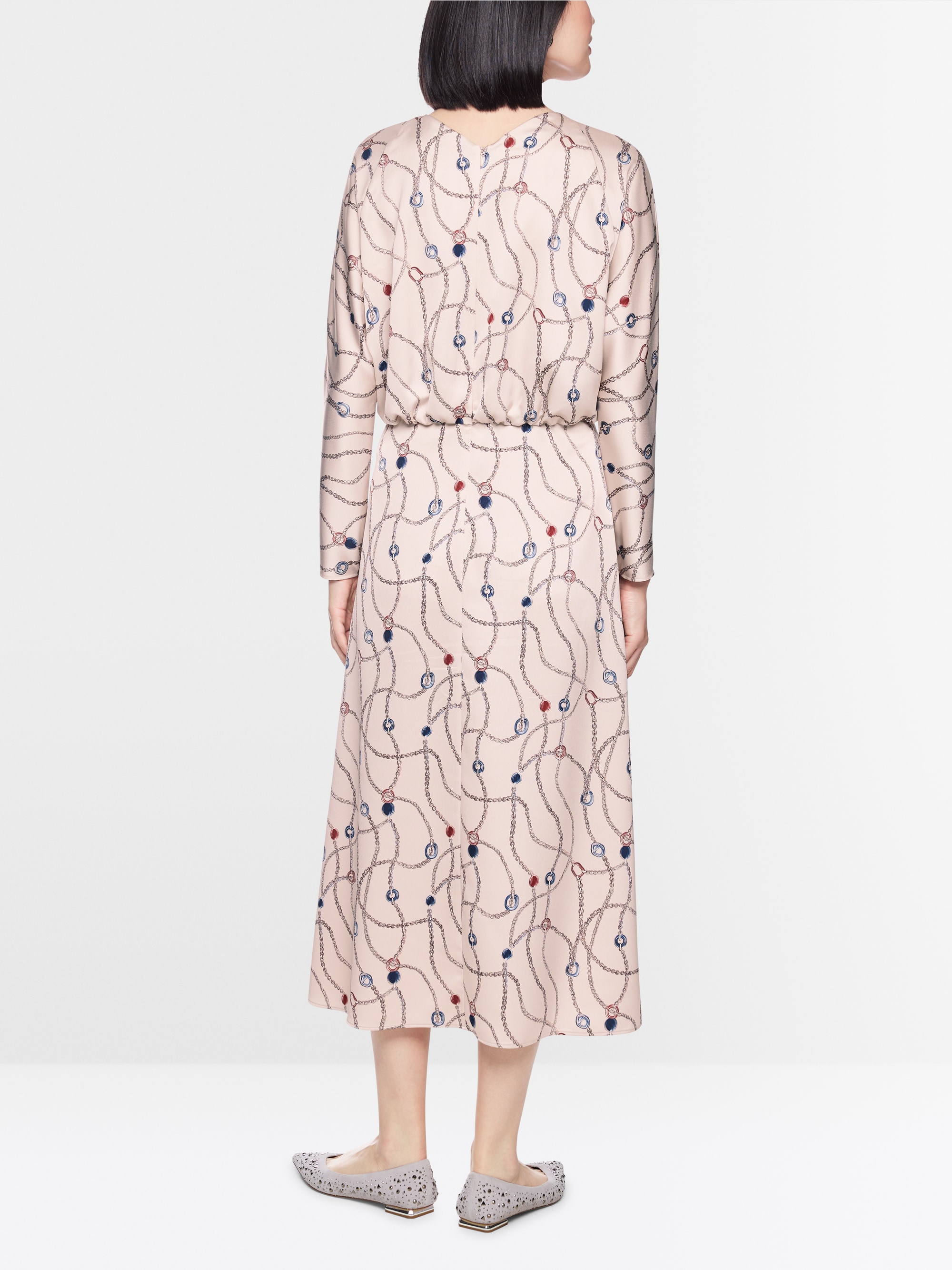 Midi dress with chain print