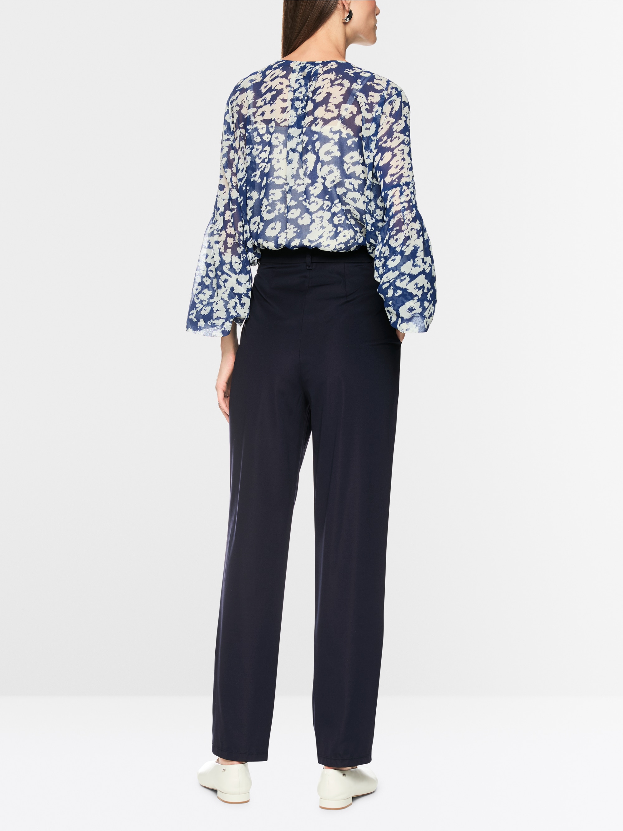 FAQUS feminine fit fabric trousers