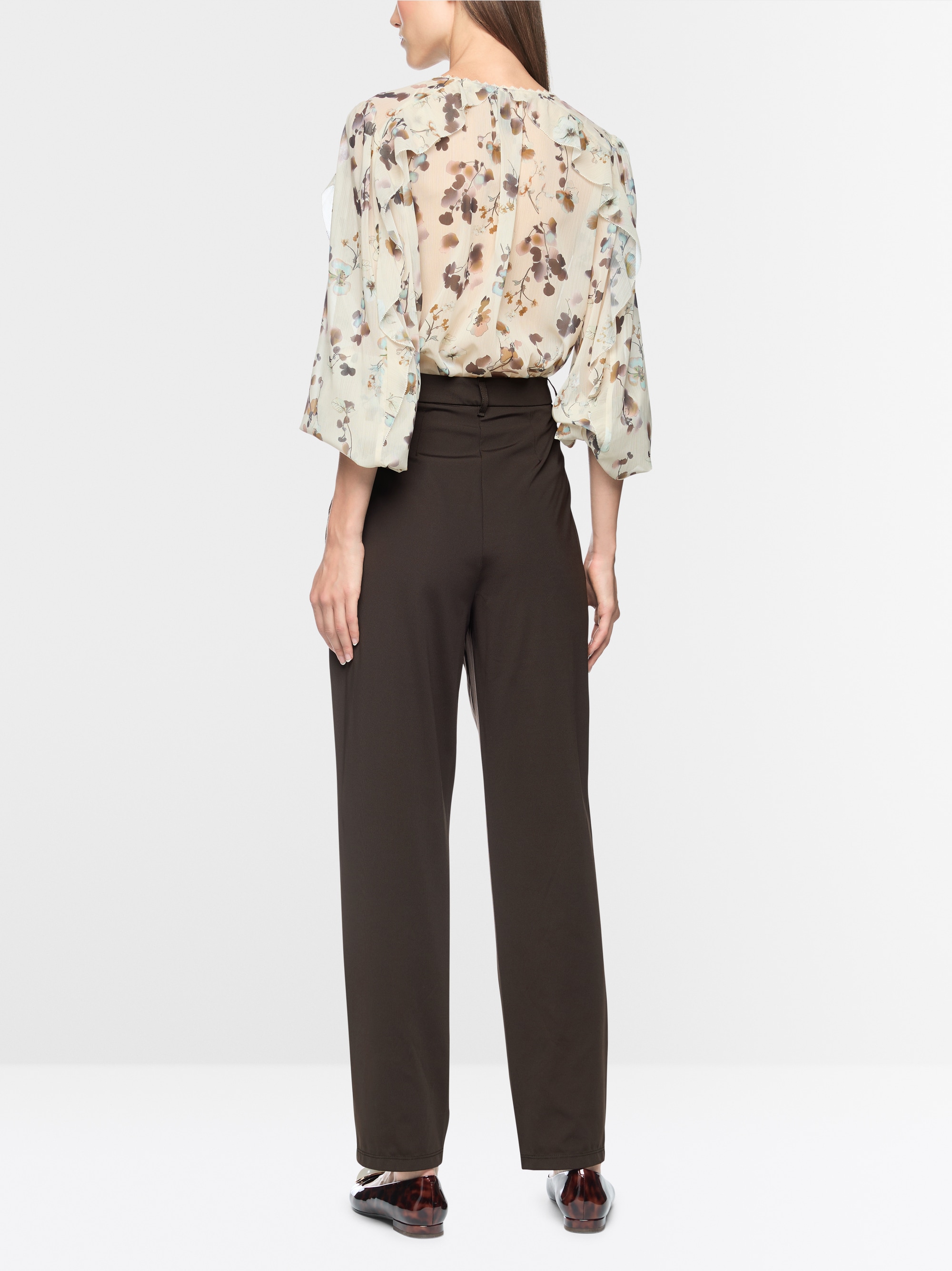 FAQUS feminine fit fabric trousers