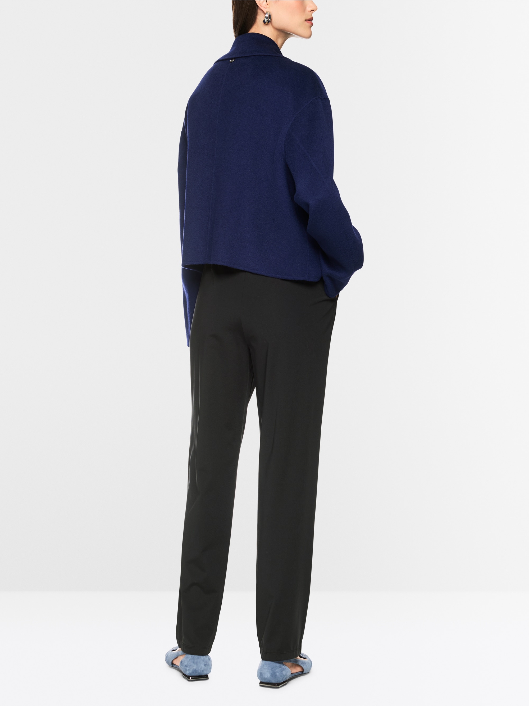 FAQUS feminine fit fabric trousers