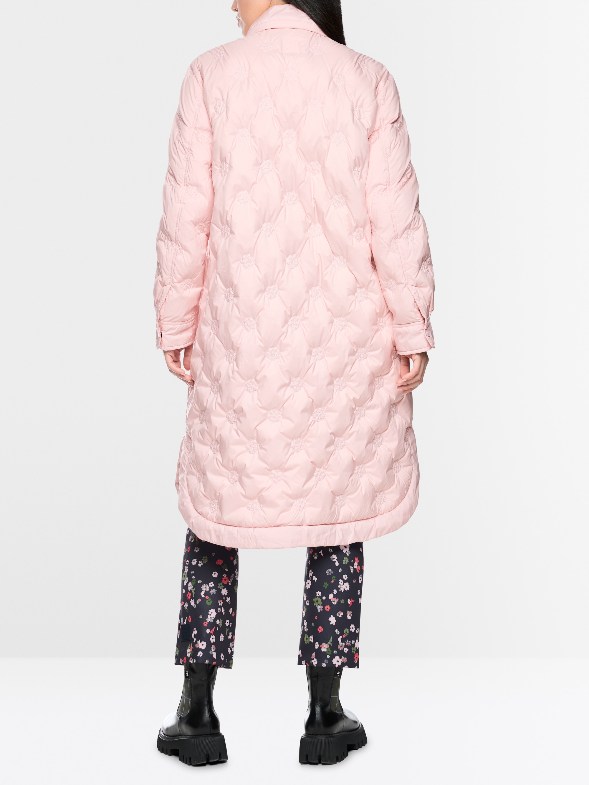 Quilted coat with light down lining