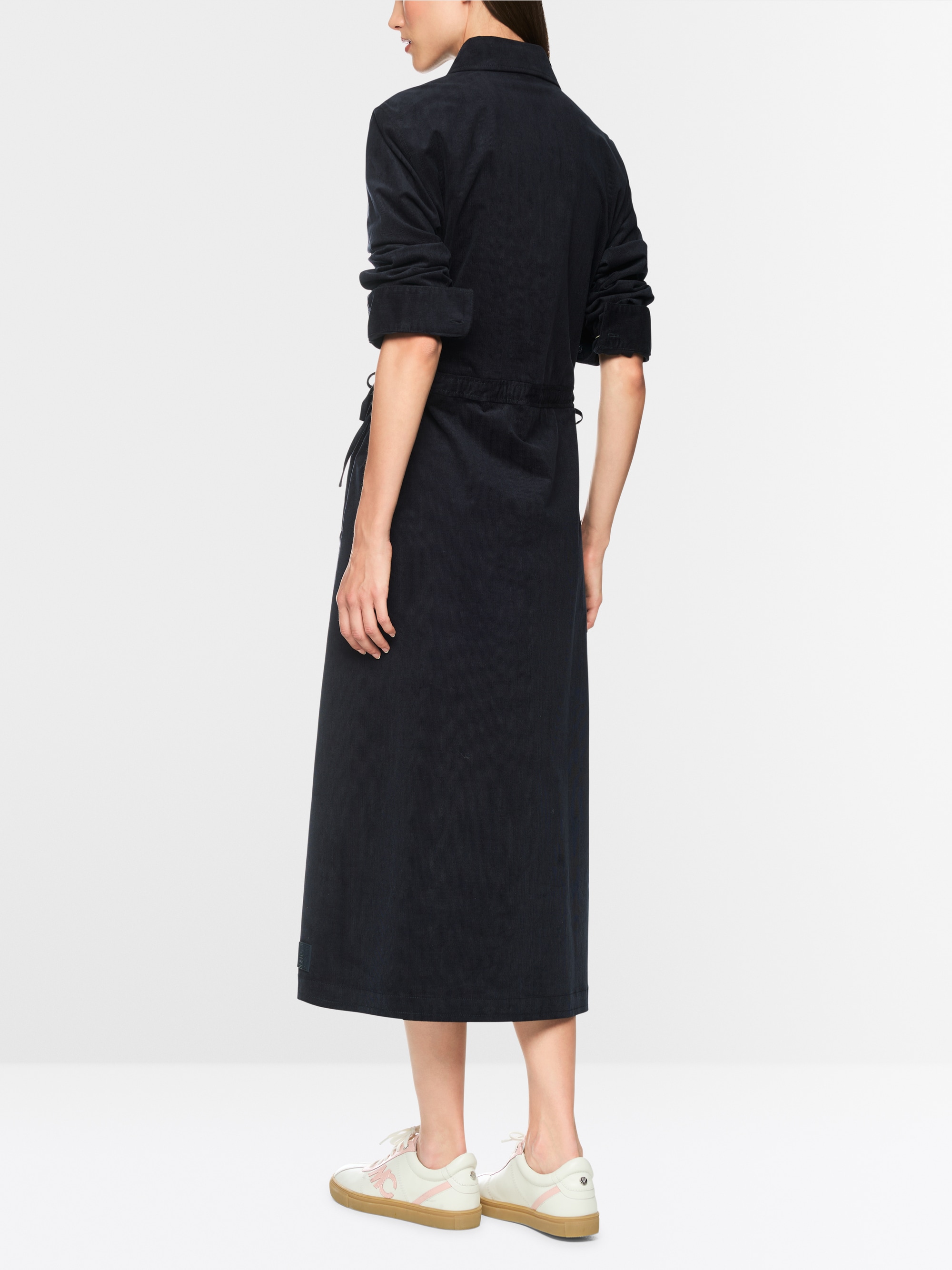 Corduroy dress with drawstring