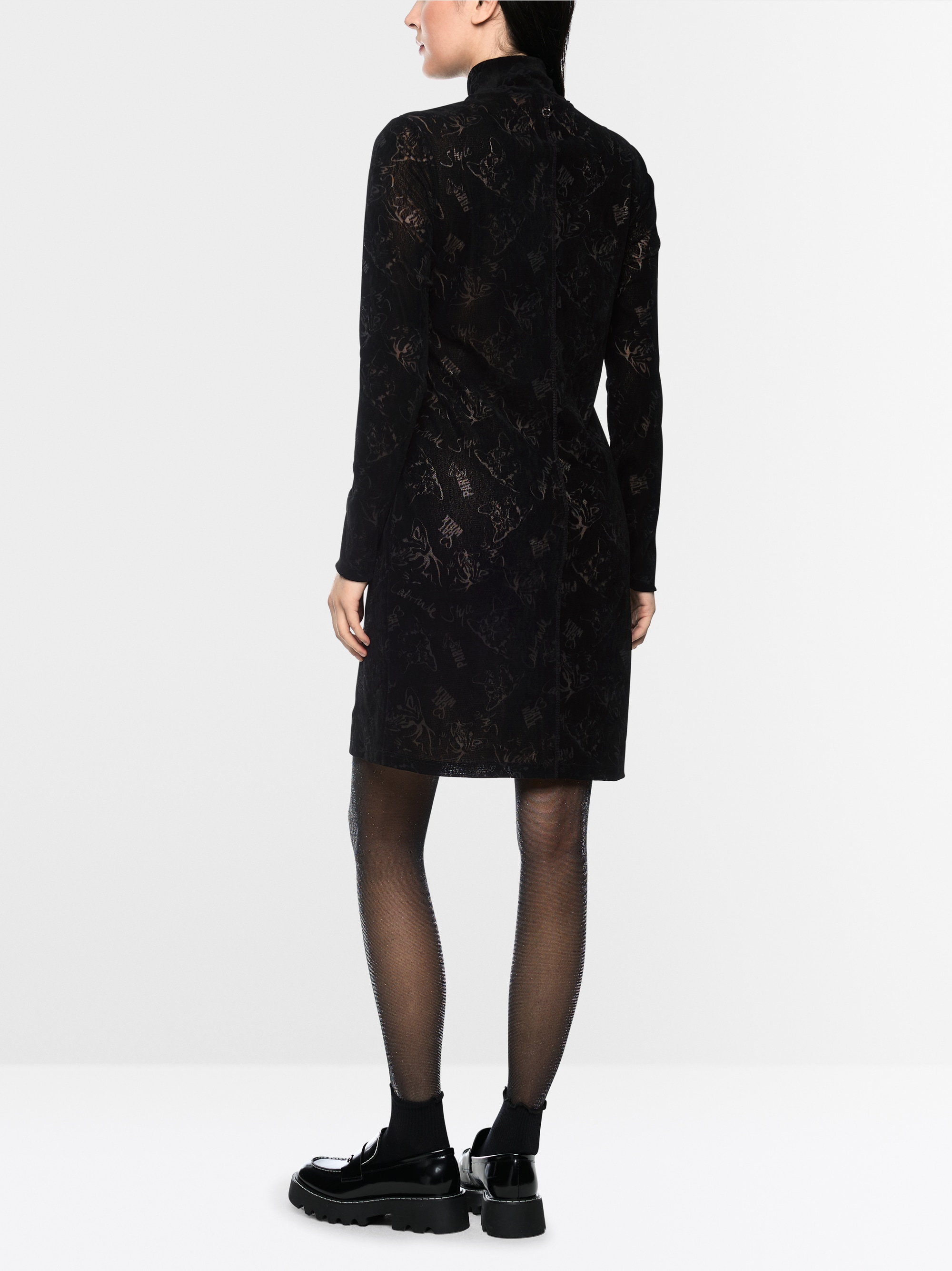 Midi dress with cat print