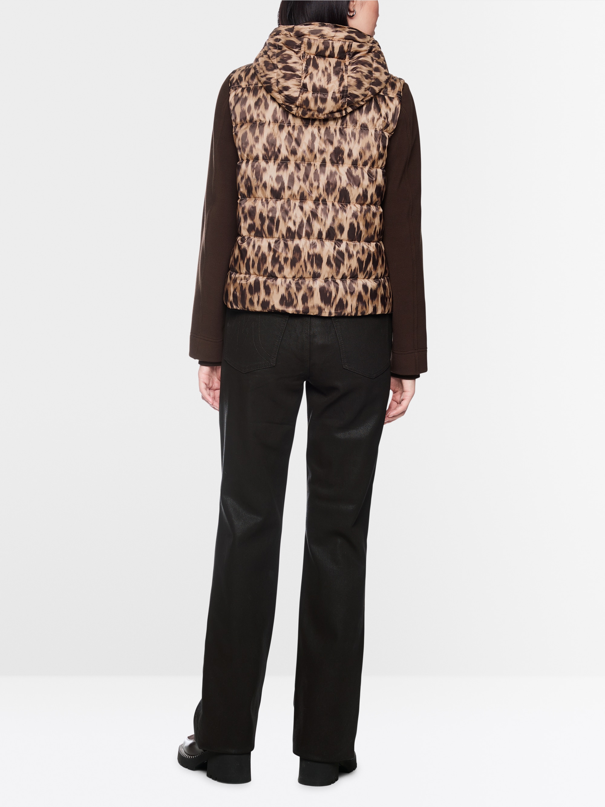 Quilted jacket with leopard print