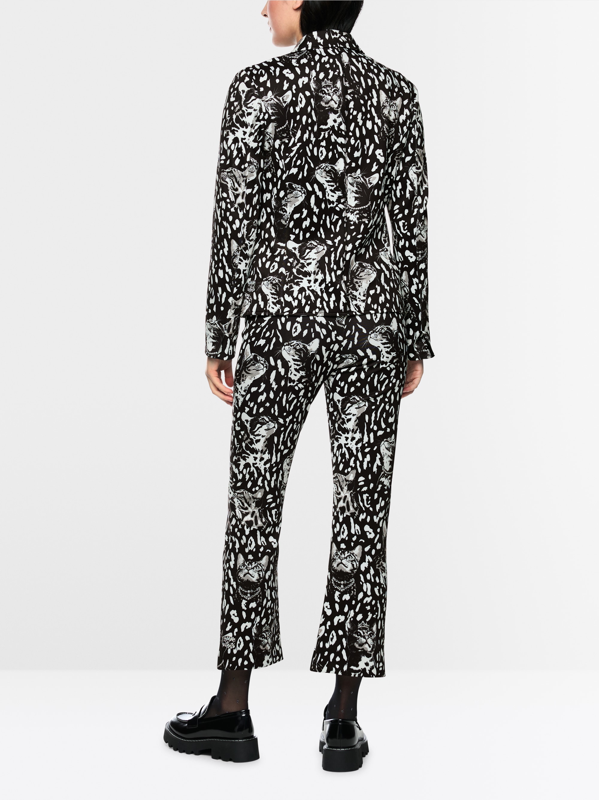 Printed jersey blazer