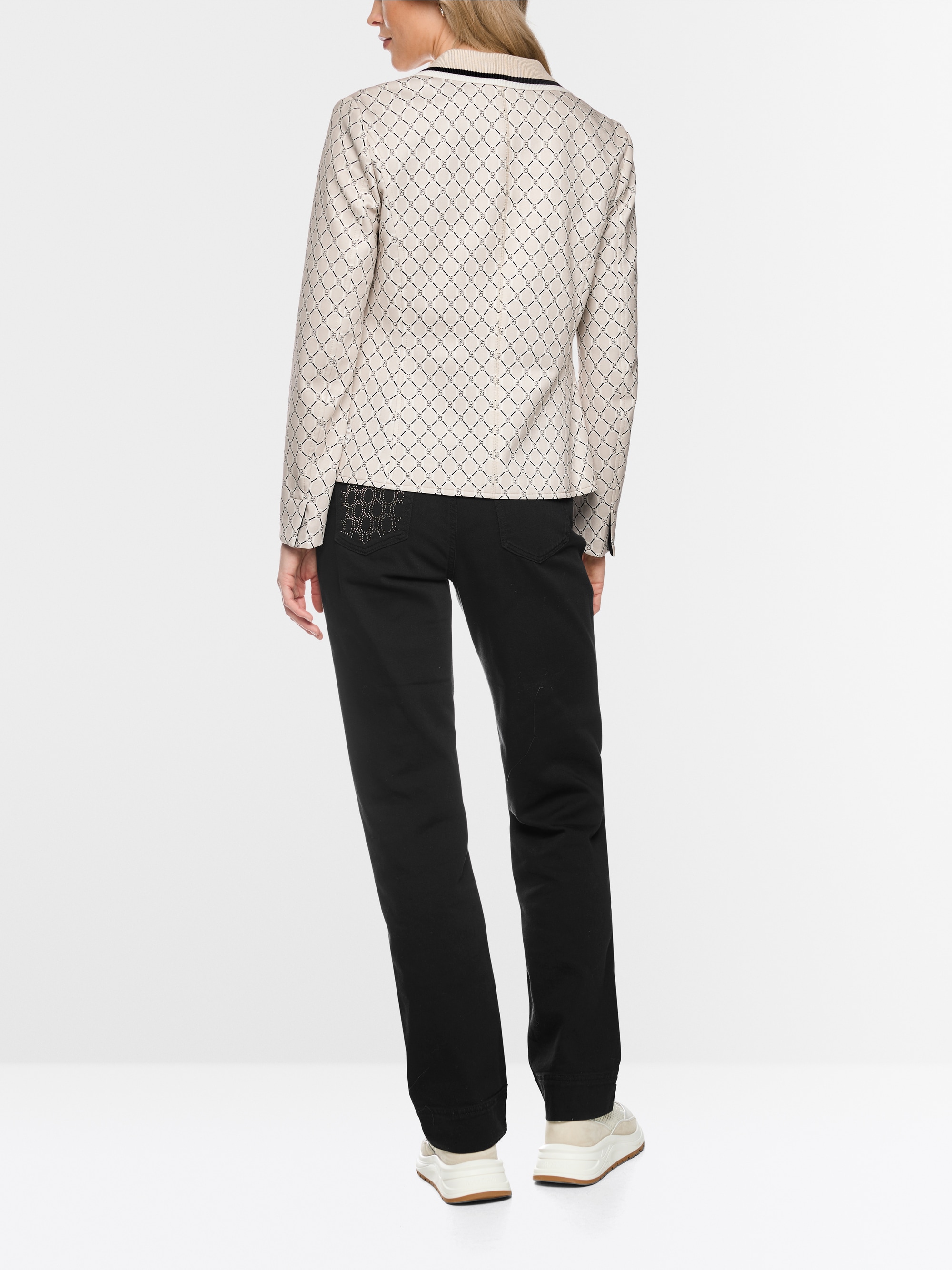 Printed blazer in scuba jersey