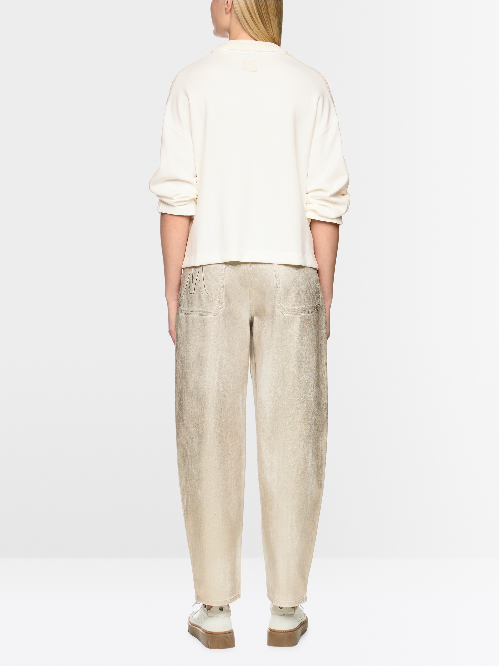 ‘Knitted in Germany’ V-neck jumper
