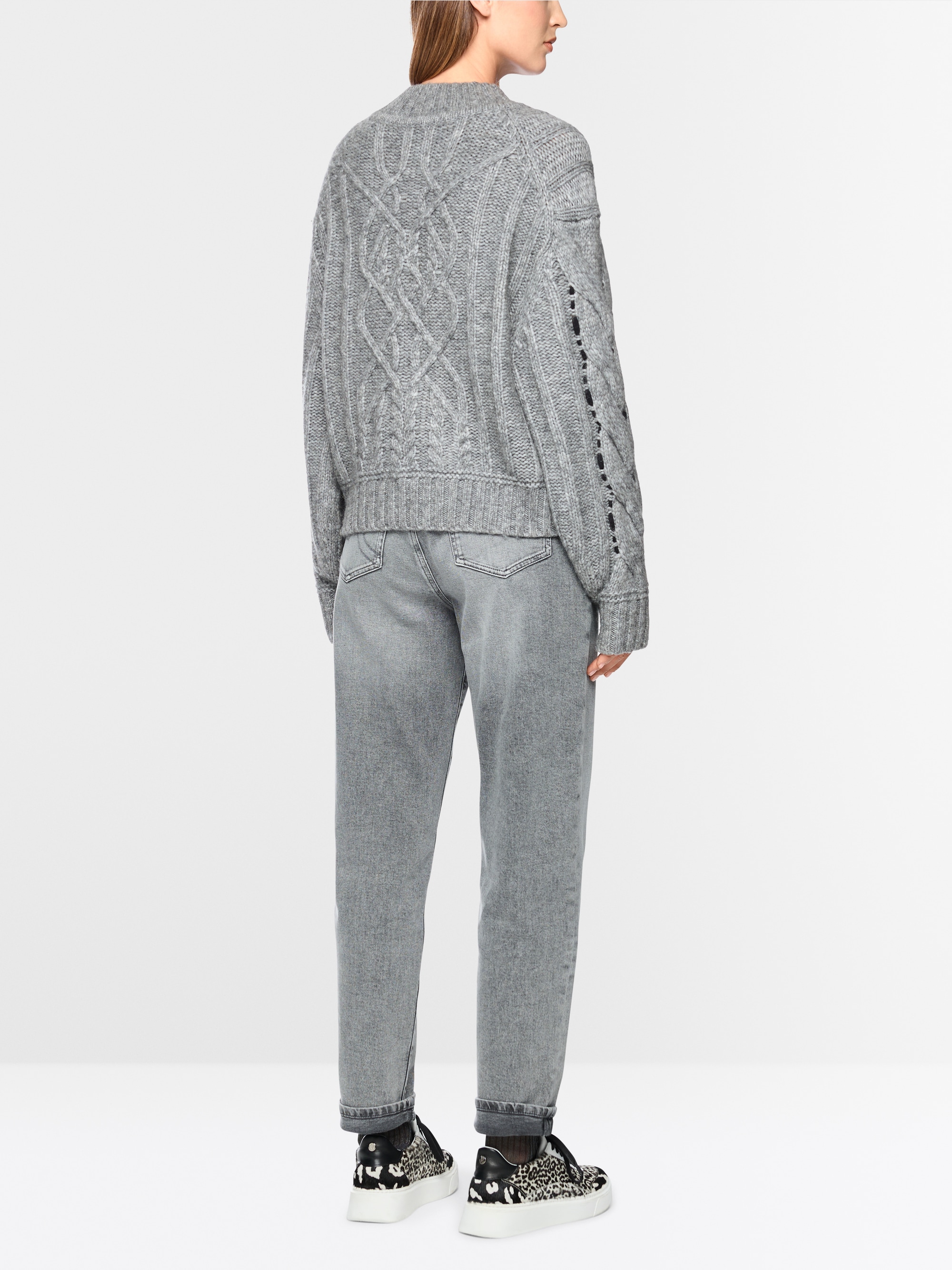 Cable-knit jumper with details