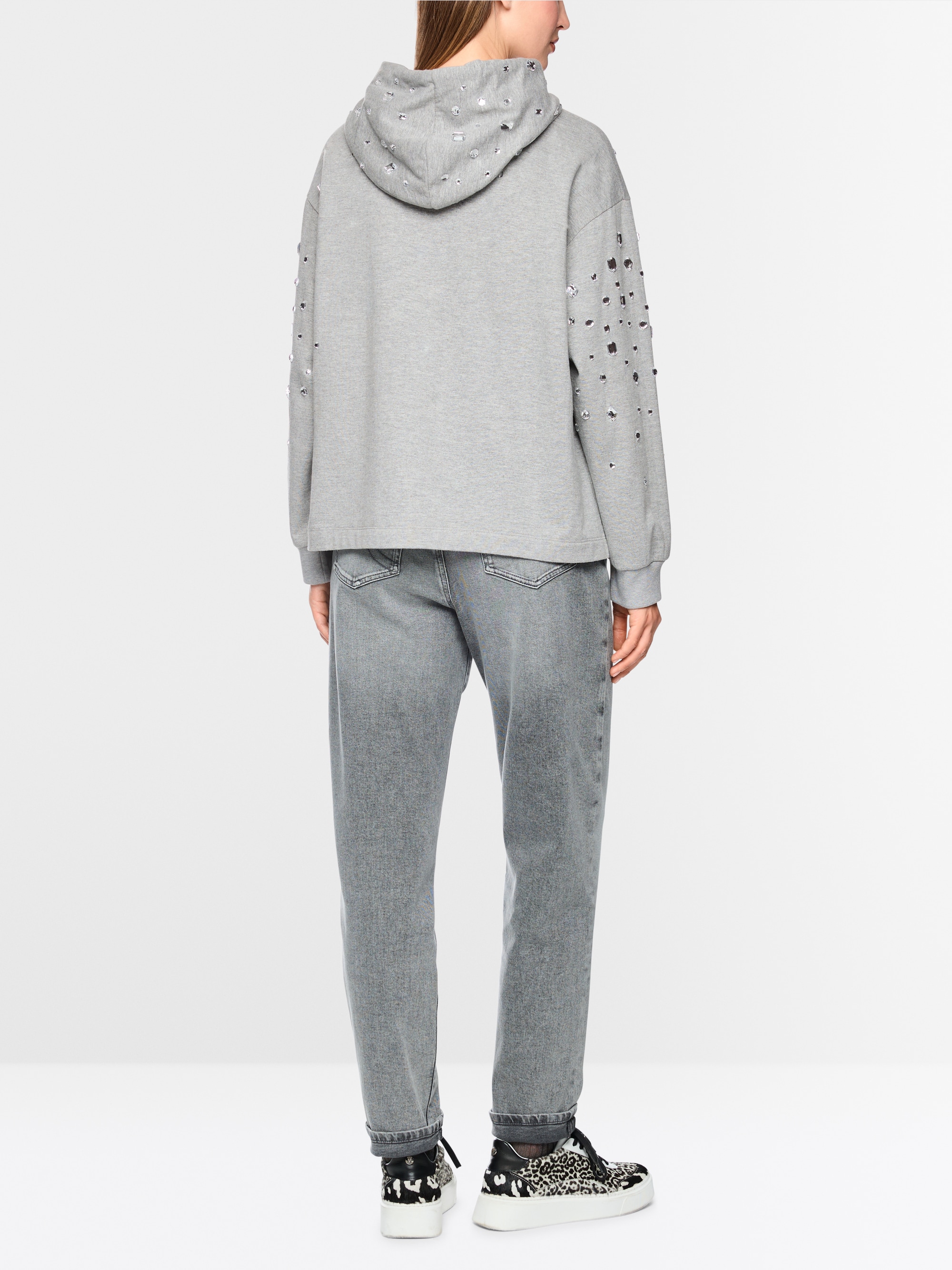 Hoodie with rhinestones