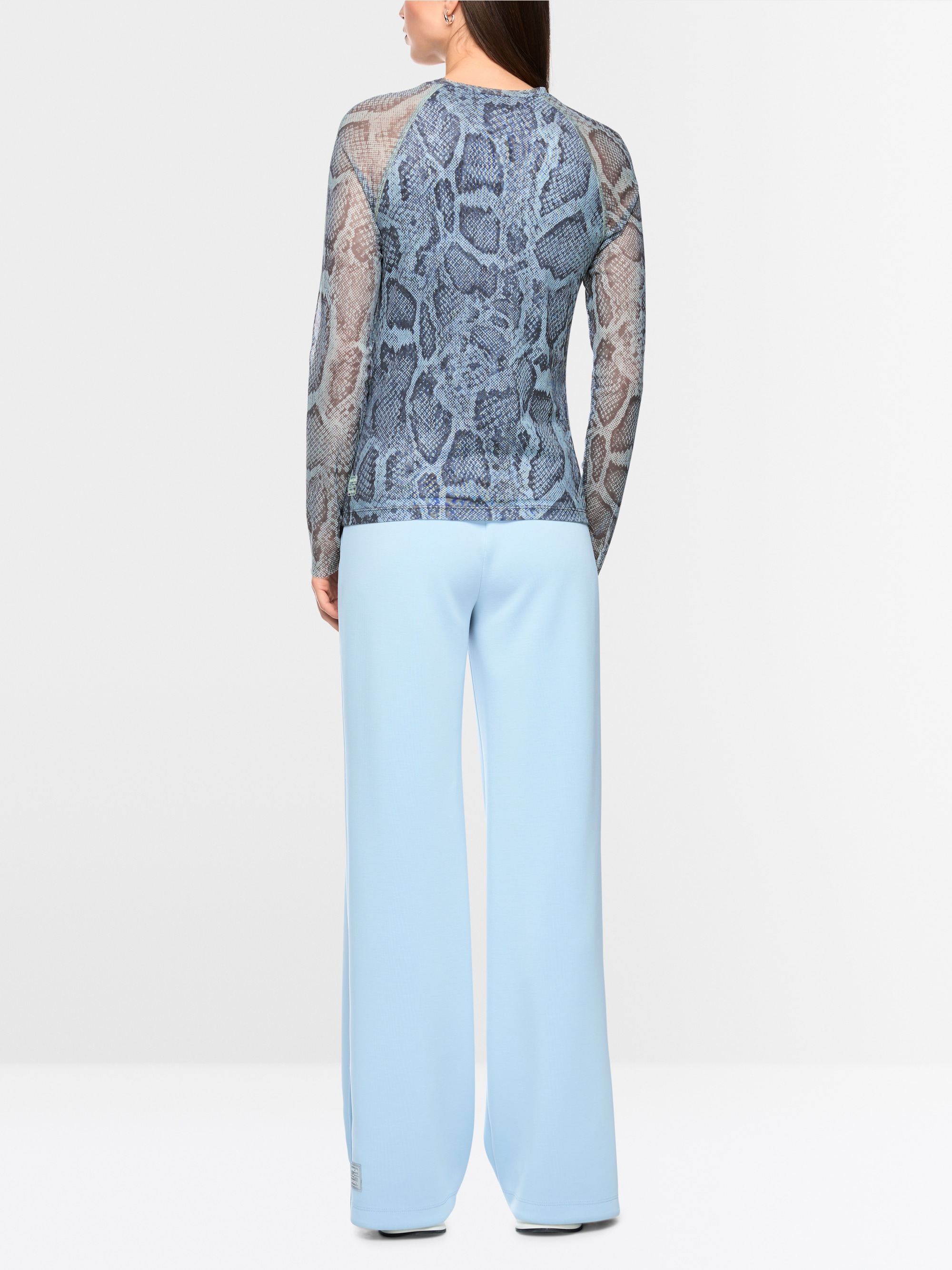 Mesh shirt with animal print