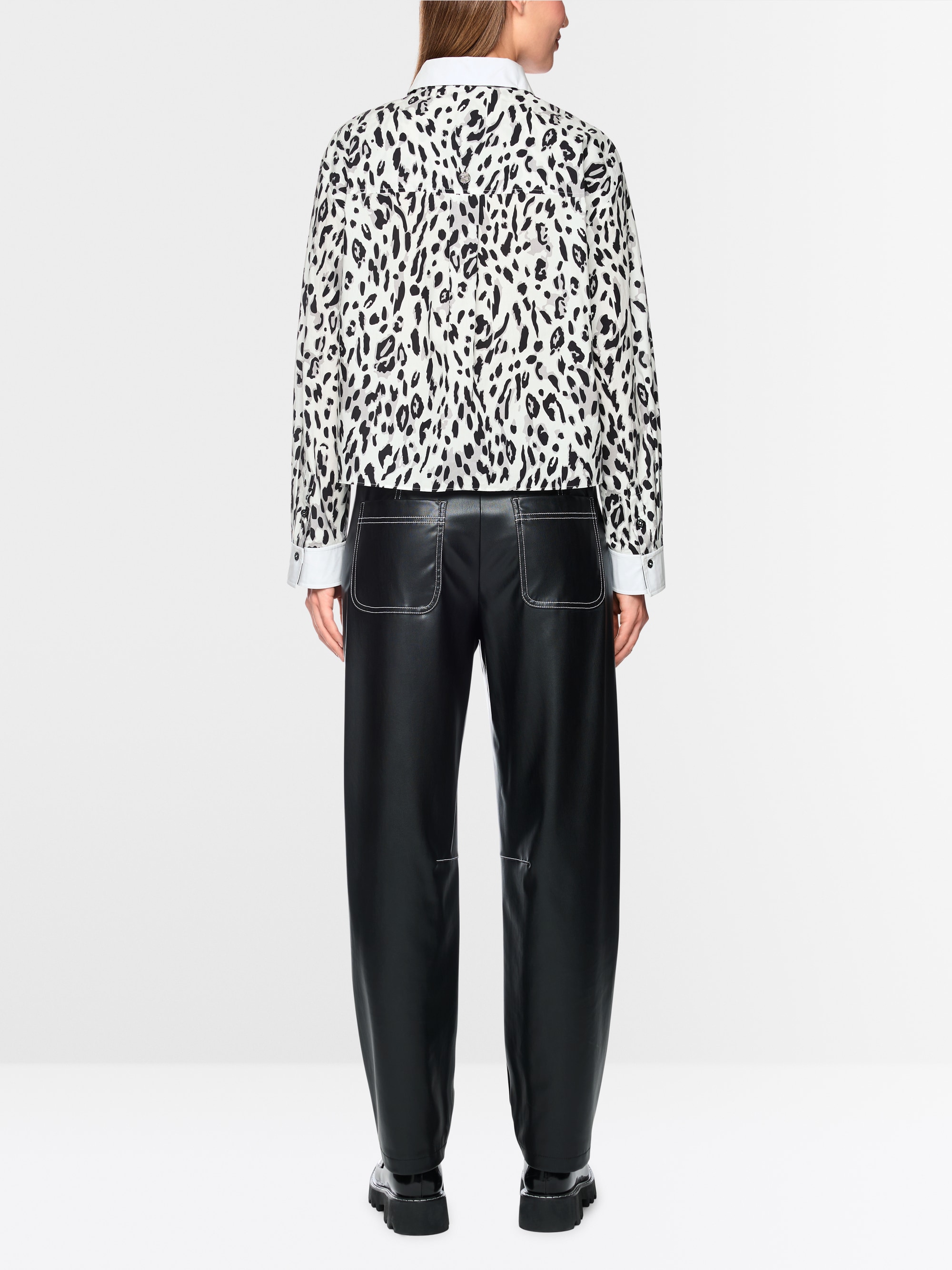 Cotton blouse with leopard print