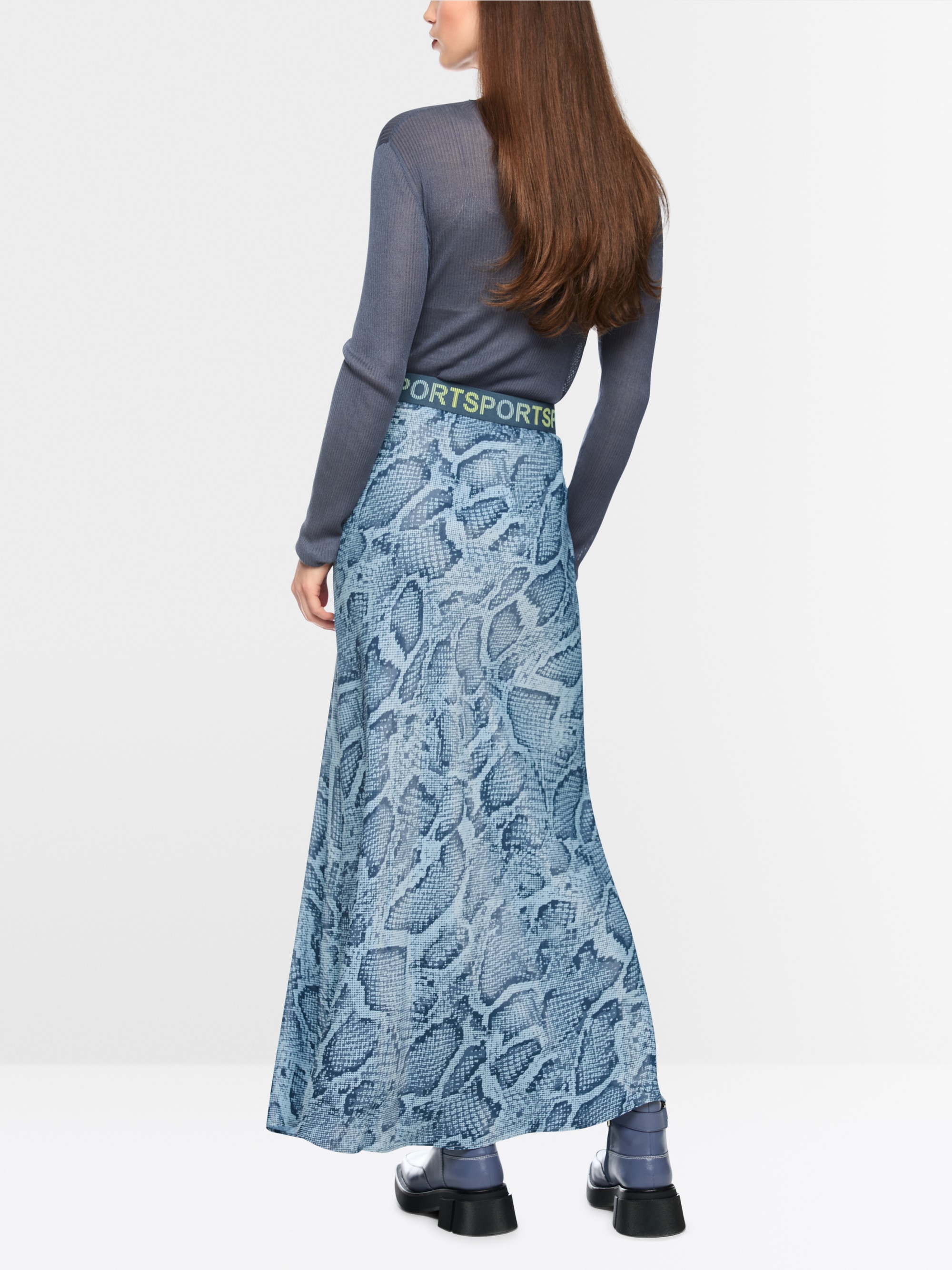 Midi skirt with animal print