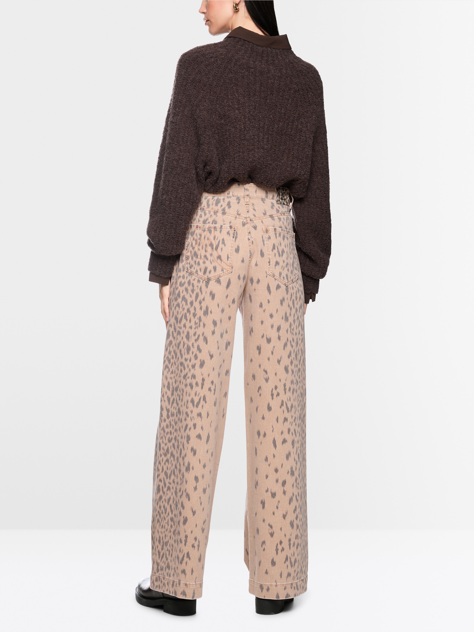WARRI wide fit jeans with leopard print