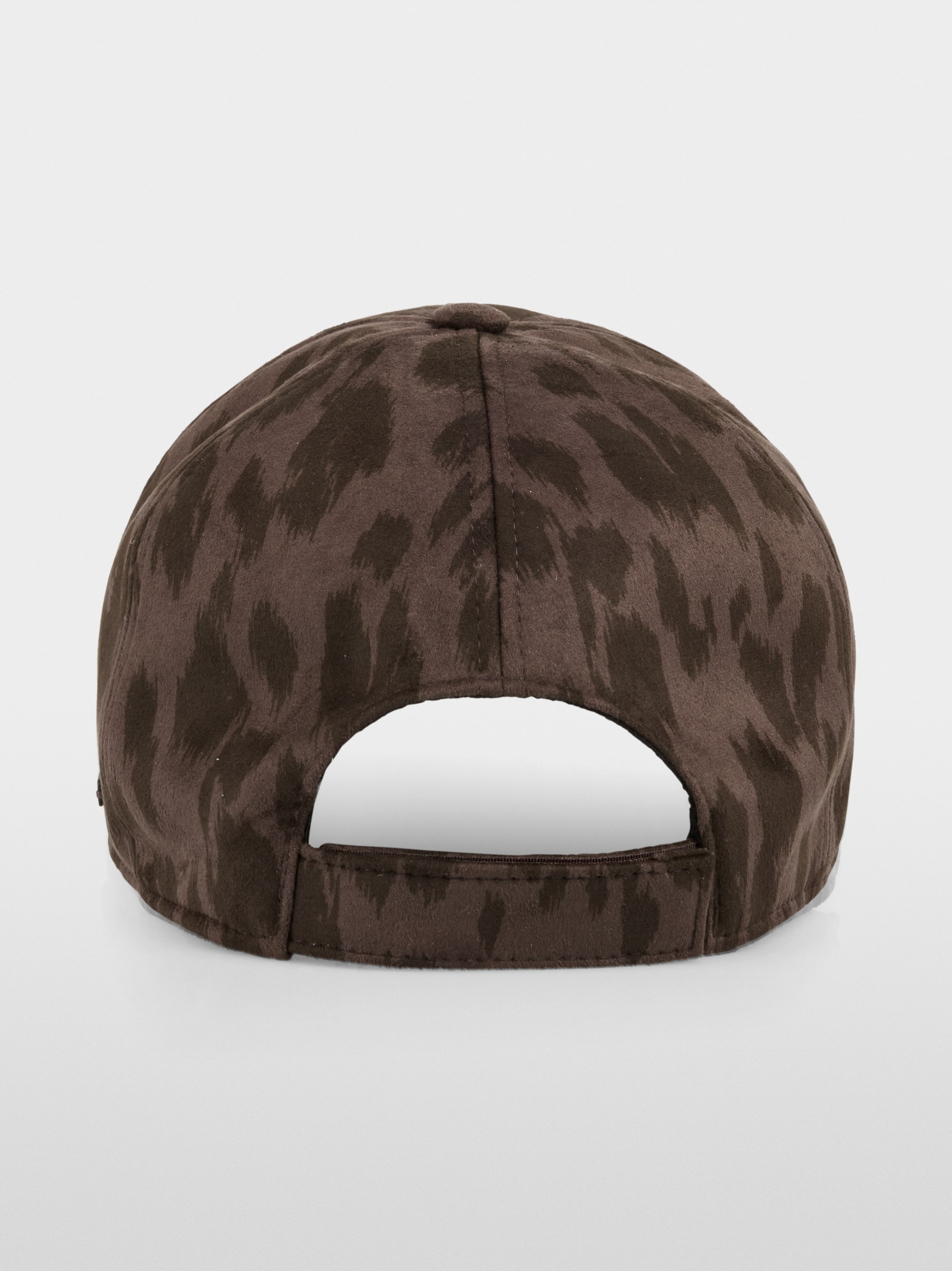 Leopard print cap with adjustable strap
