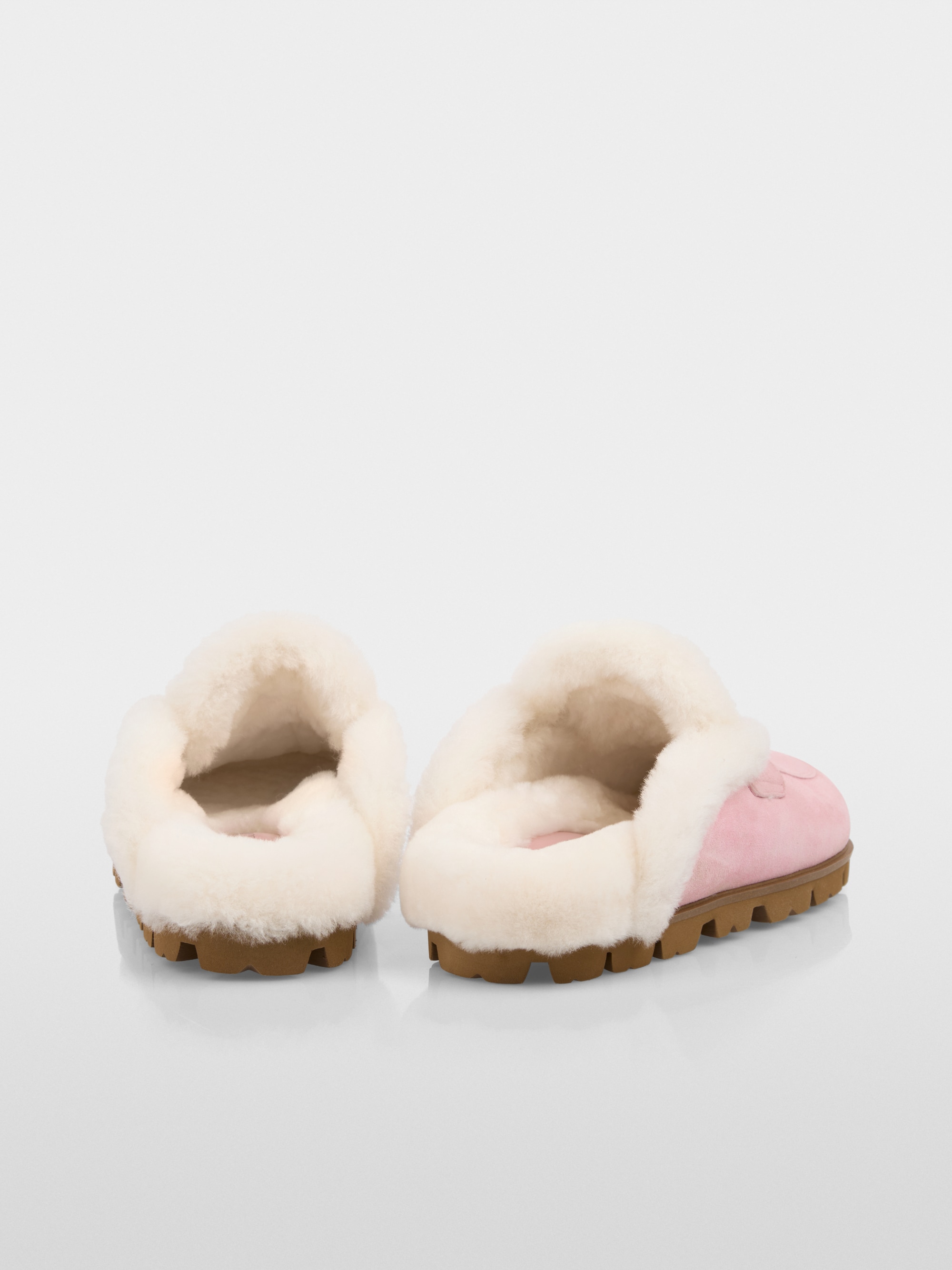 Suede slippers with lambskin lining