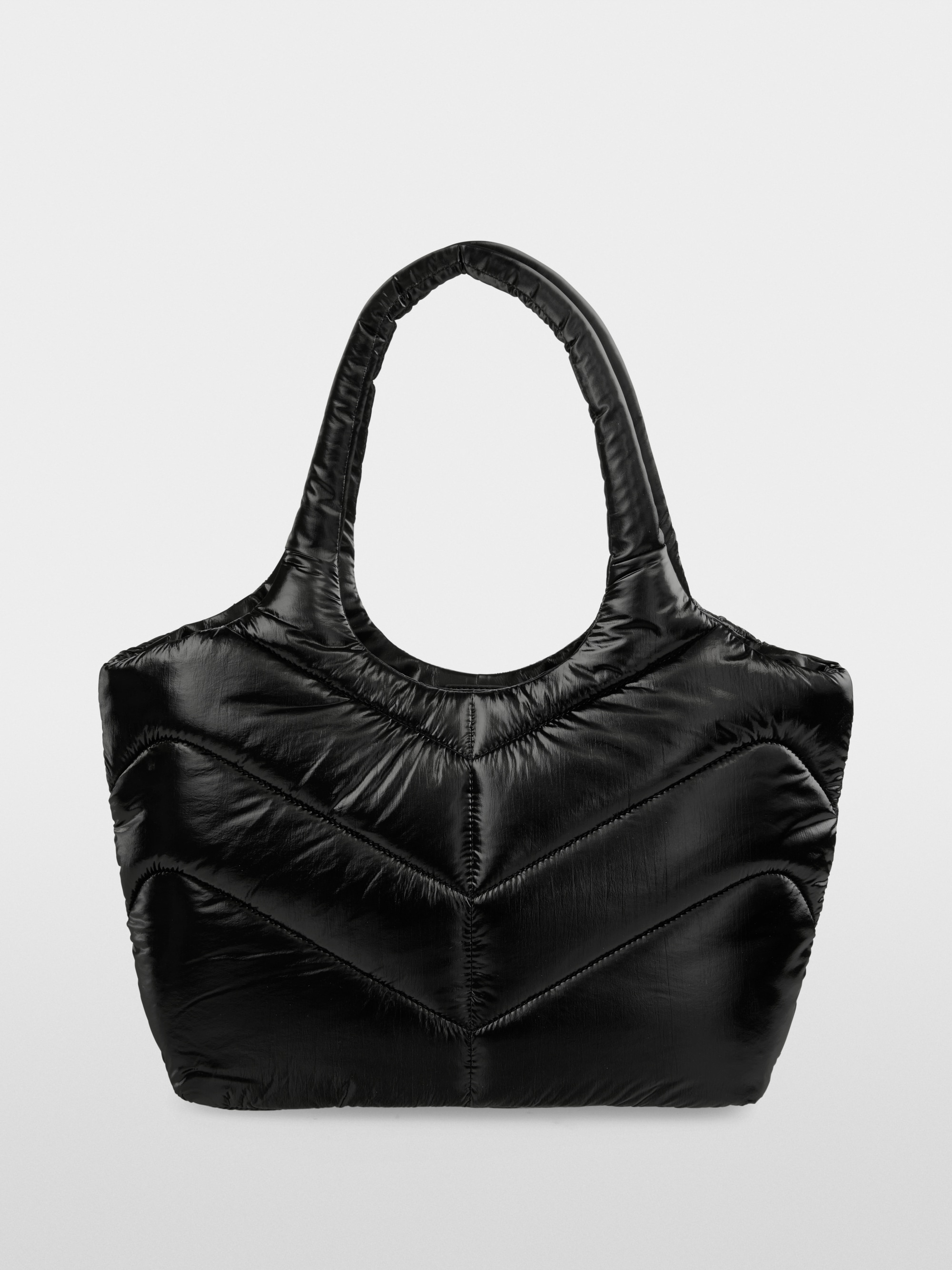 Padded shopper with metallic effect