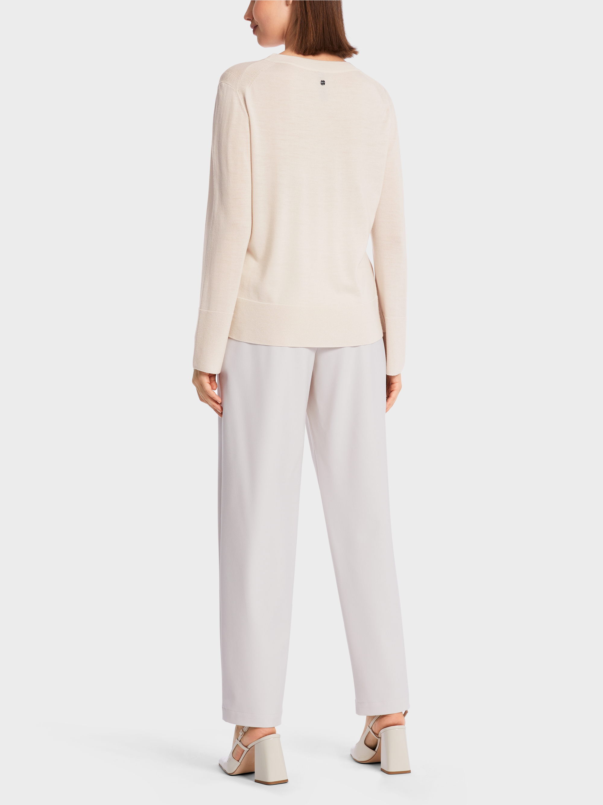 Marc Cain Sport Rethink Together Dodgy Dogs Fitted Ribbed Jumper Duck Egg