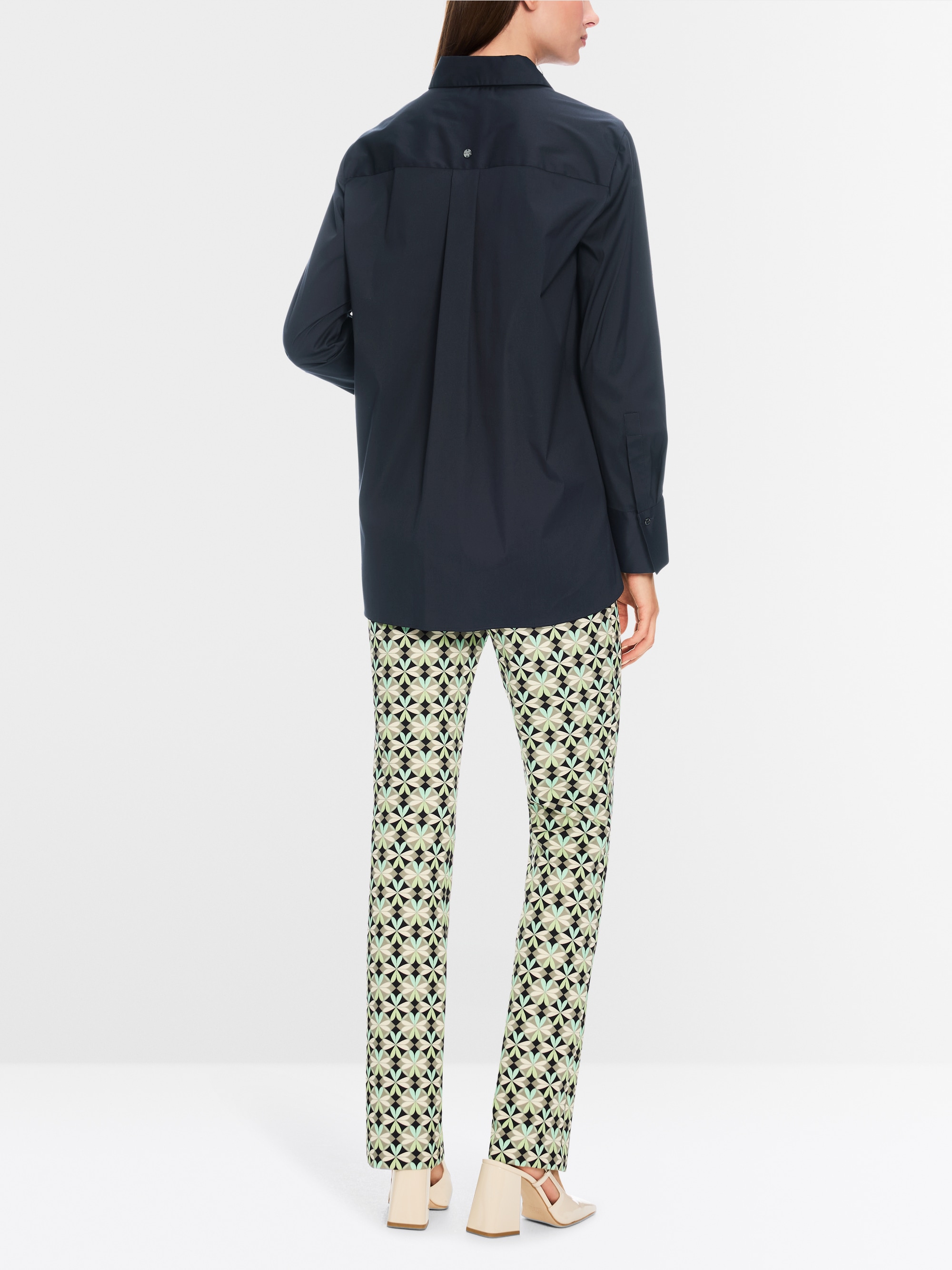 Stretchkatoenen overhemdblouse