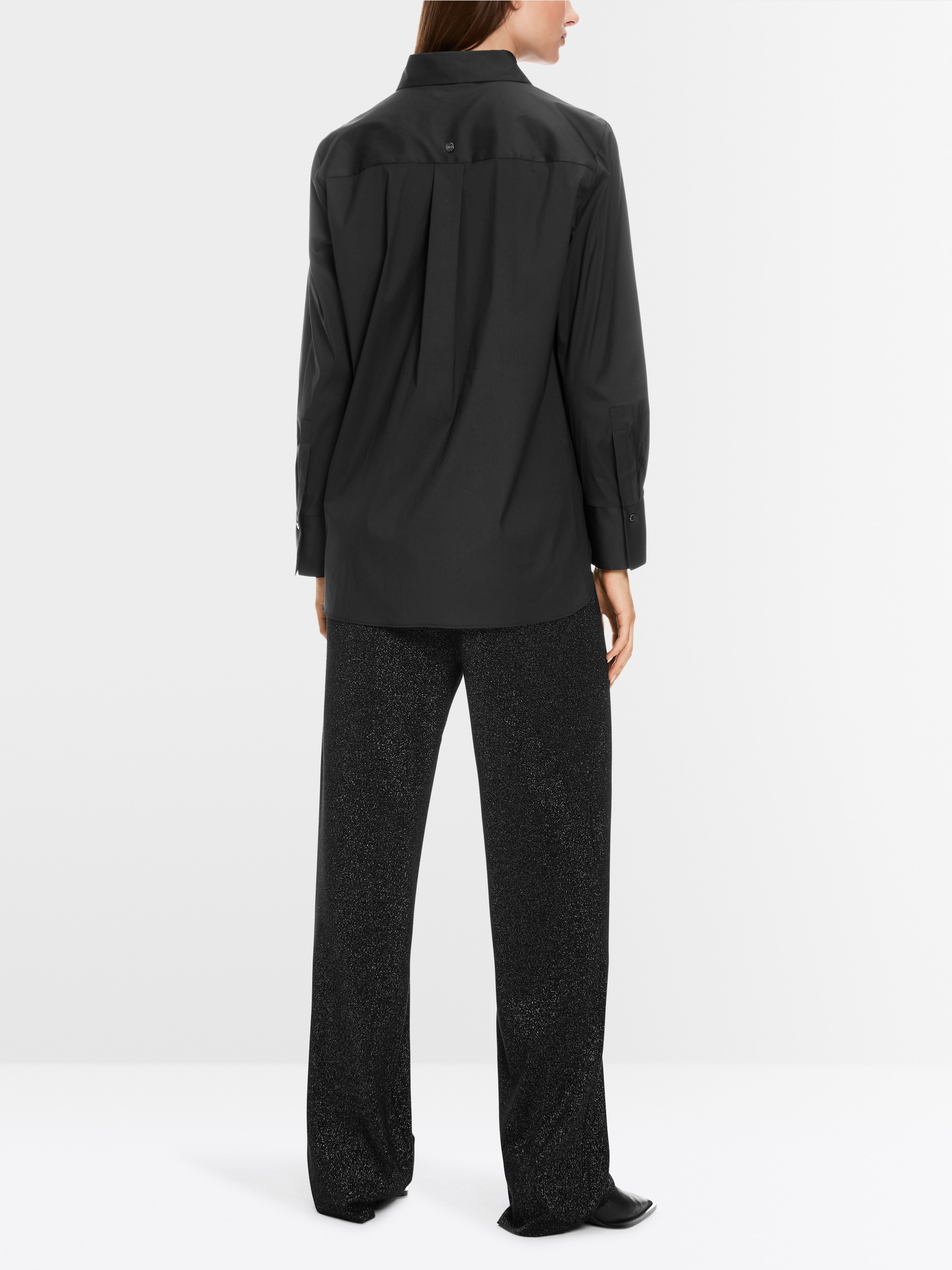 Stretchkatoenen overhemdblouse