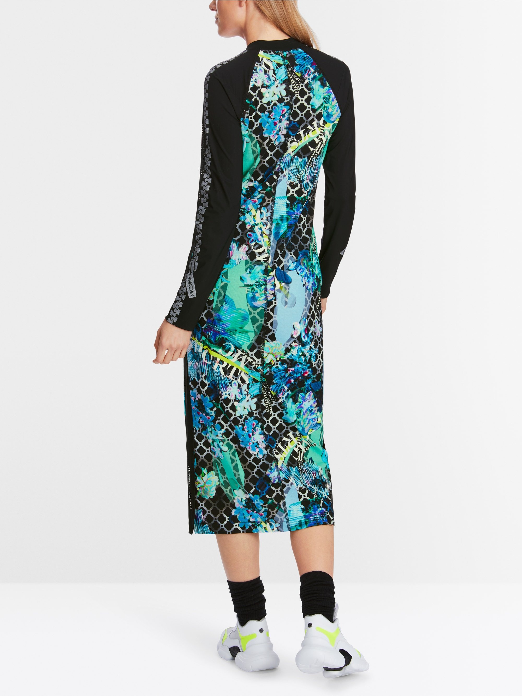 Raglankleid in Materialmix