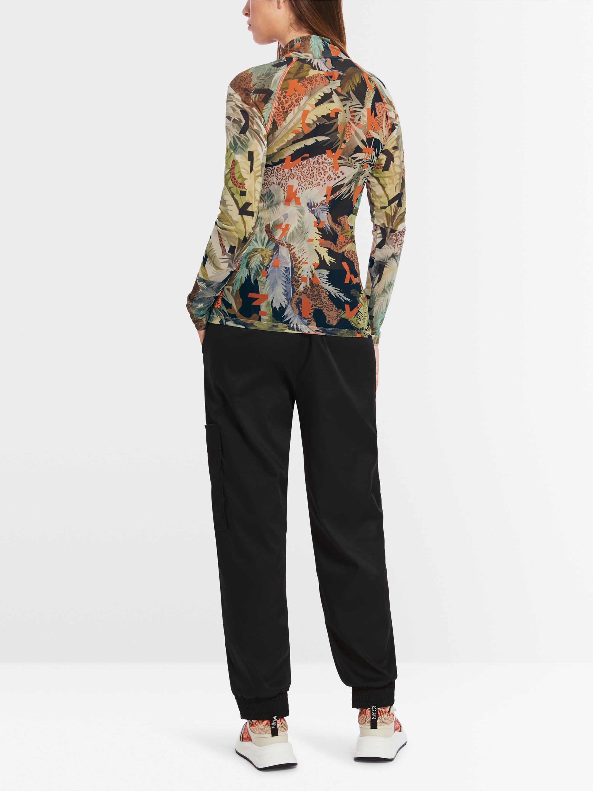 Mesh-T-Shirt mit Alloverprint