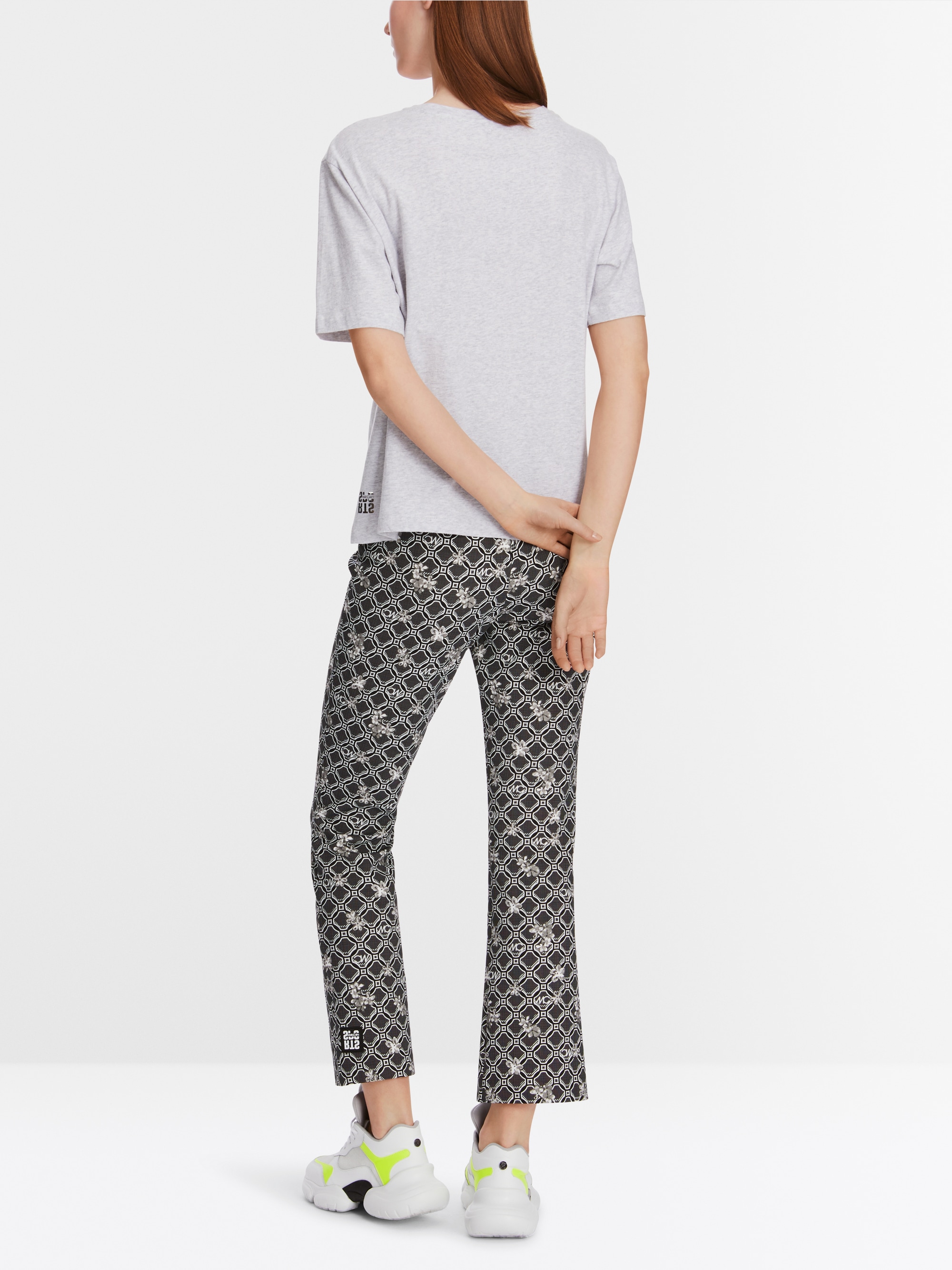 Cotton T-shirt with glitter motif