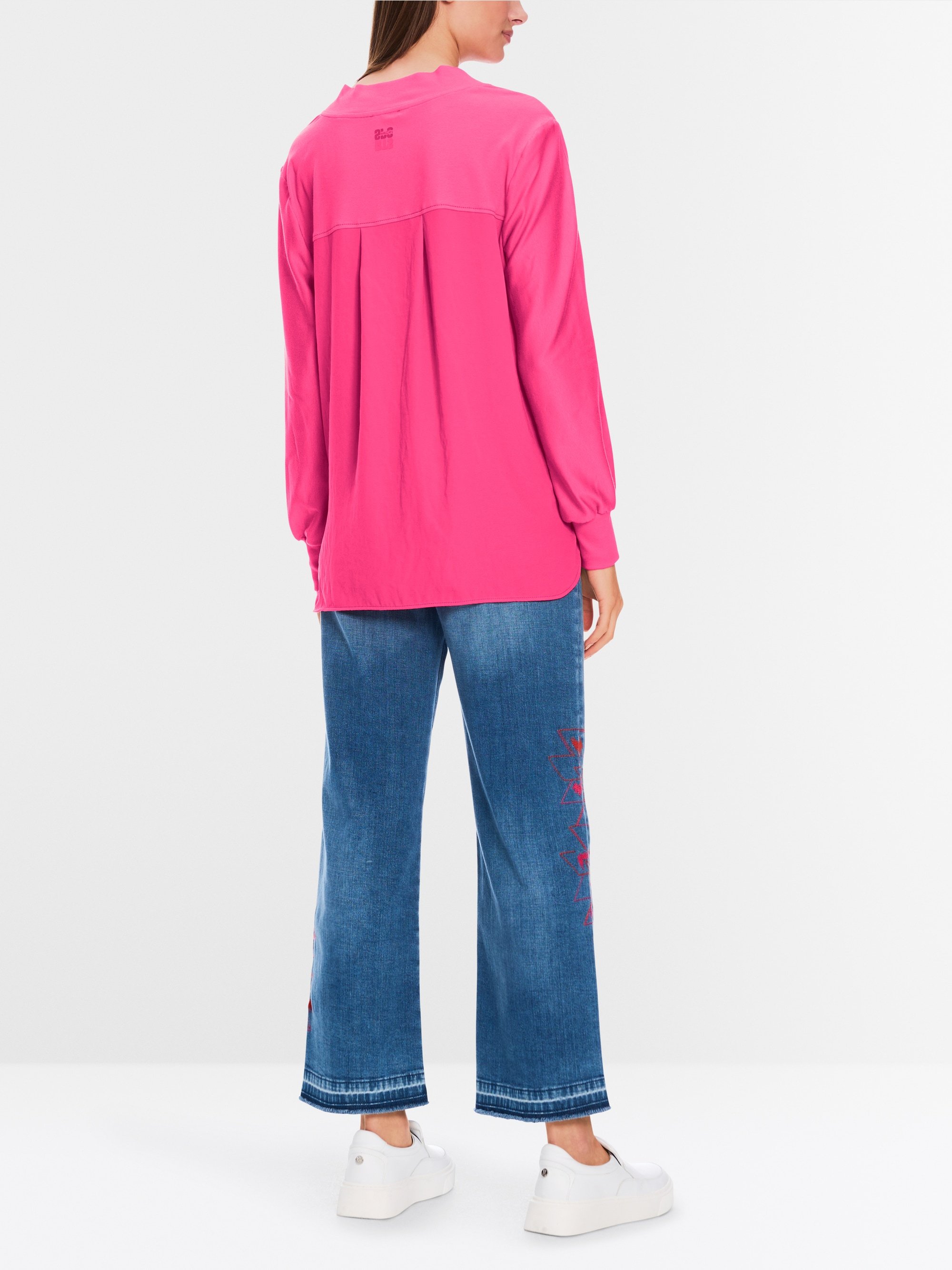 Blouse décontractée en mélange de matières