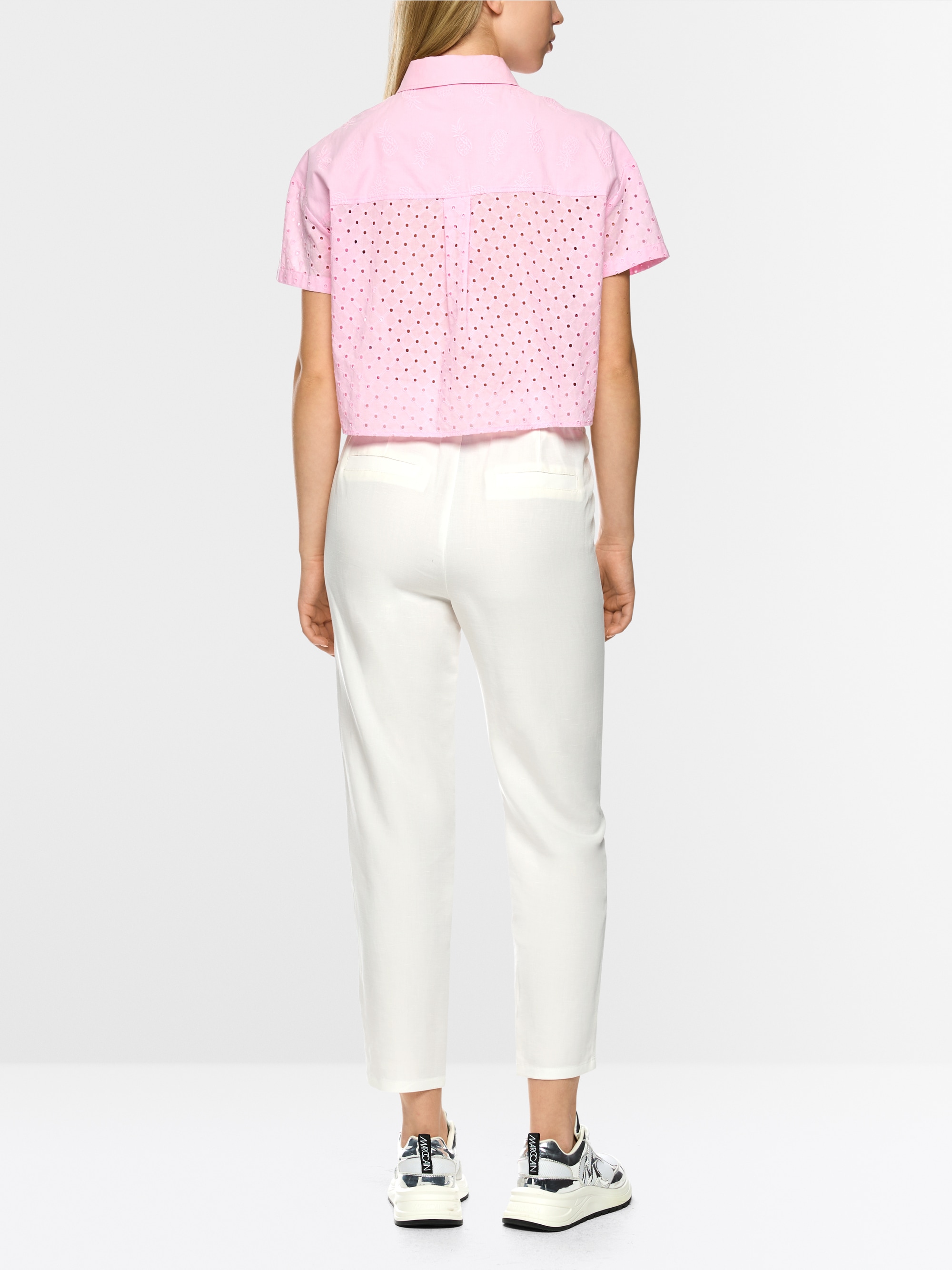 RHODOS plain wide slip-on trousers