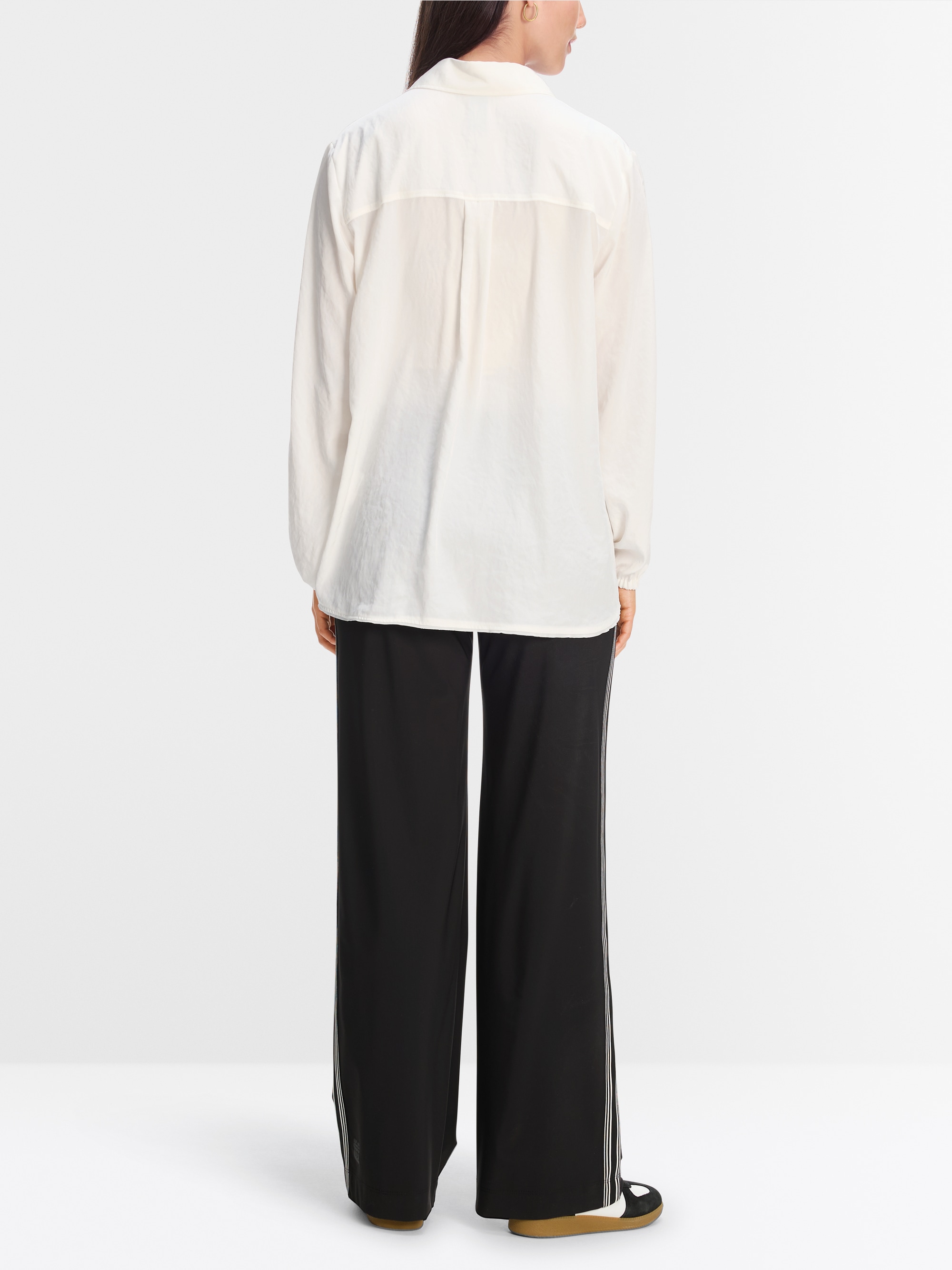 Lichtgewicht overhemdblouse effen kleur