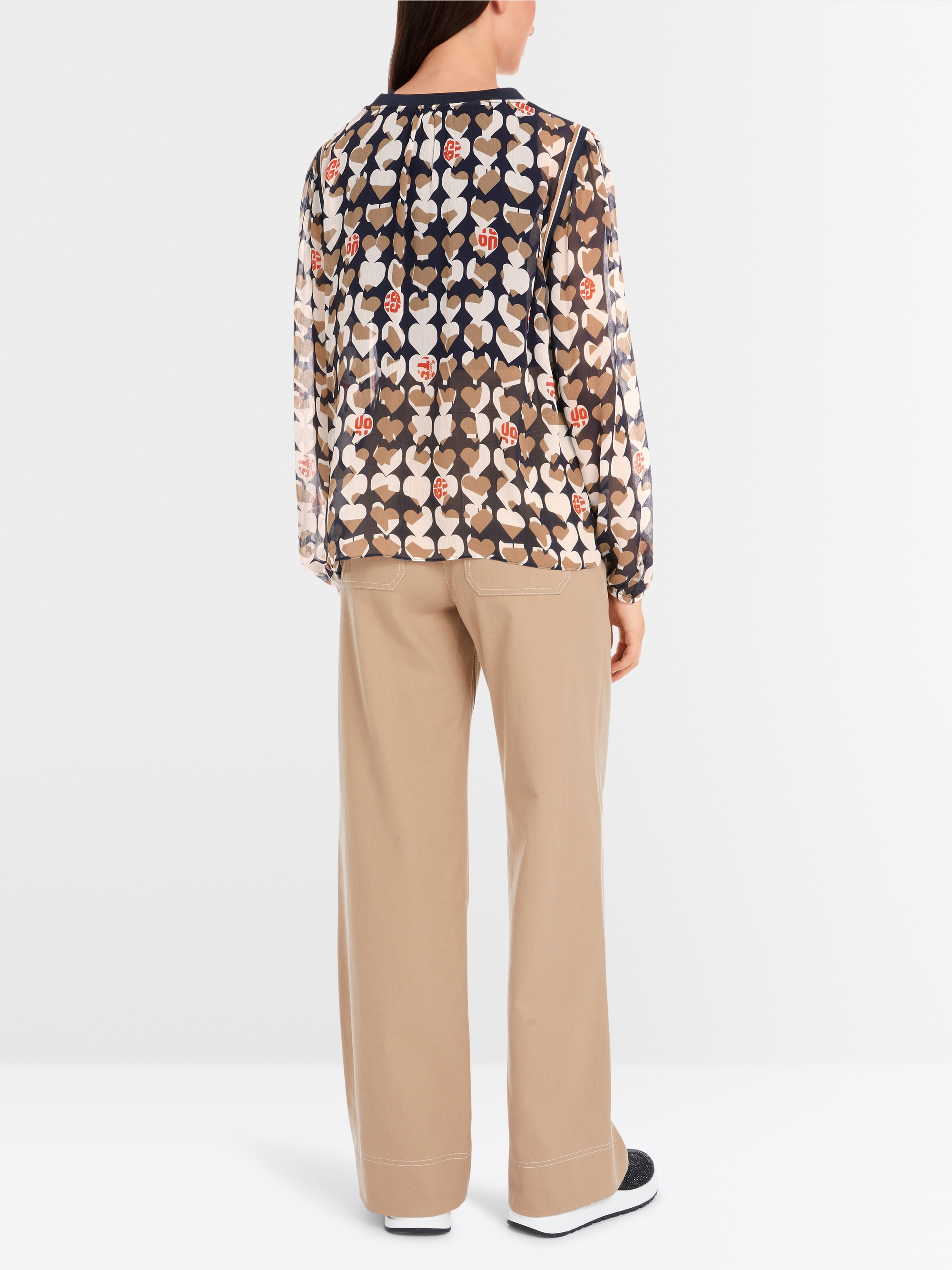 Bedrukte viscose crêpe blouse