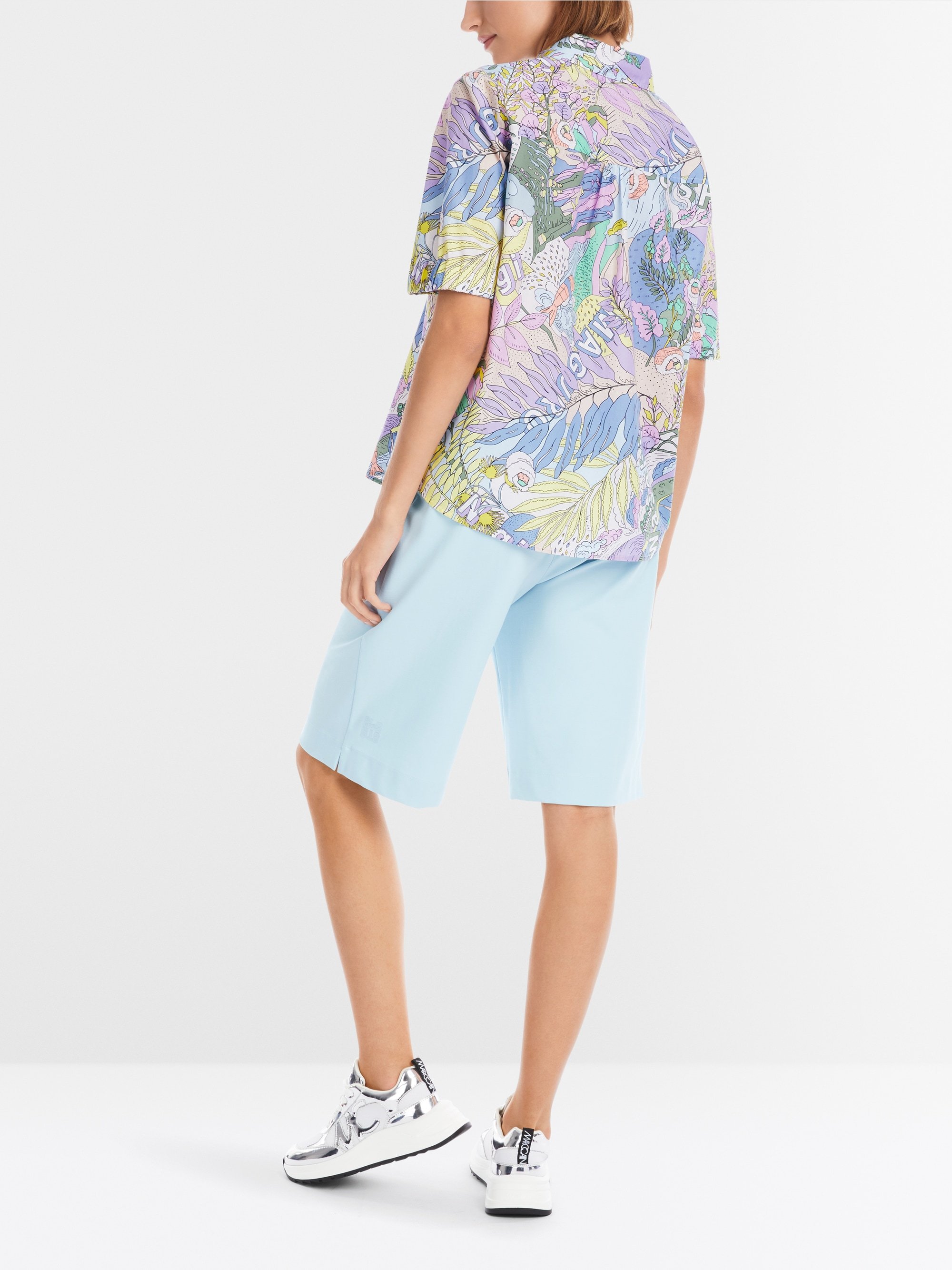 Bedruckte Bluse "Rethink Together"