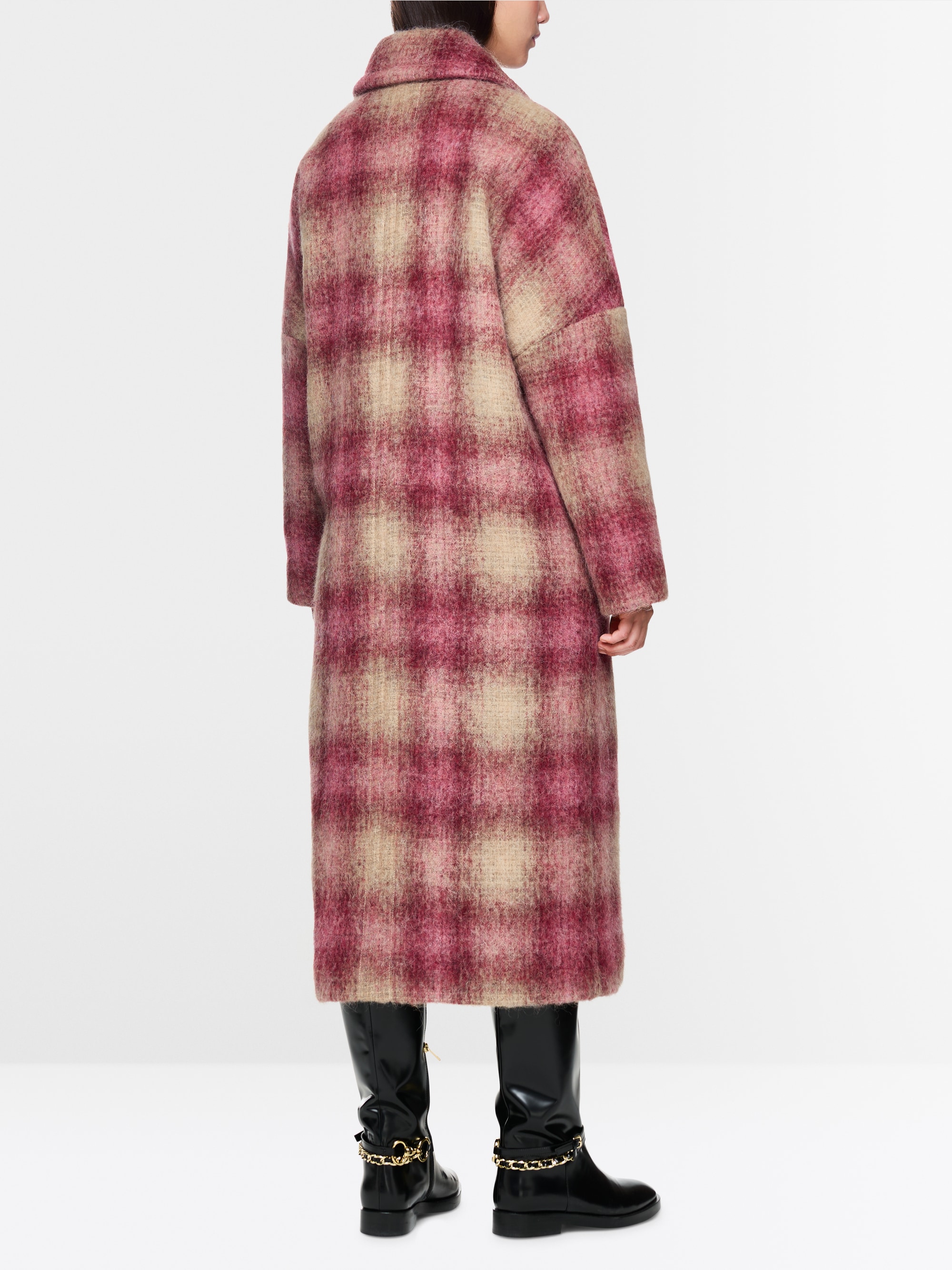 Manteau à motif à carreaux fluide