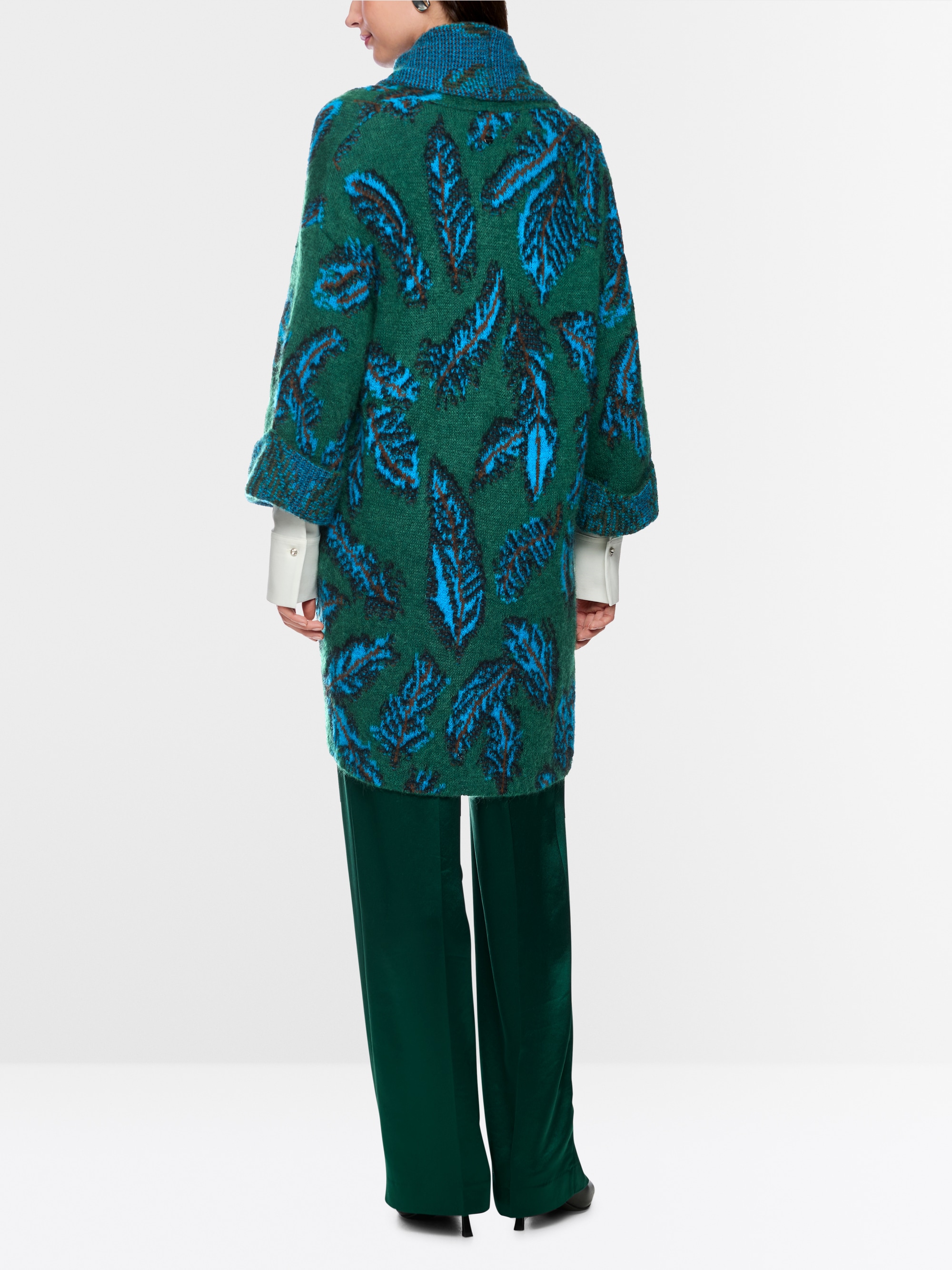 Knitted in Germany jacquard cape coat