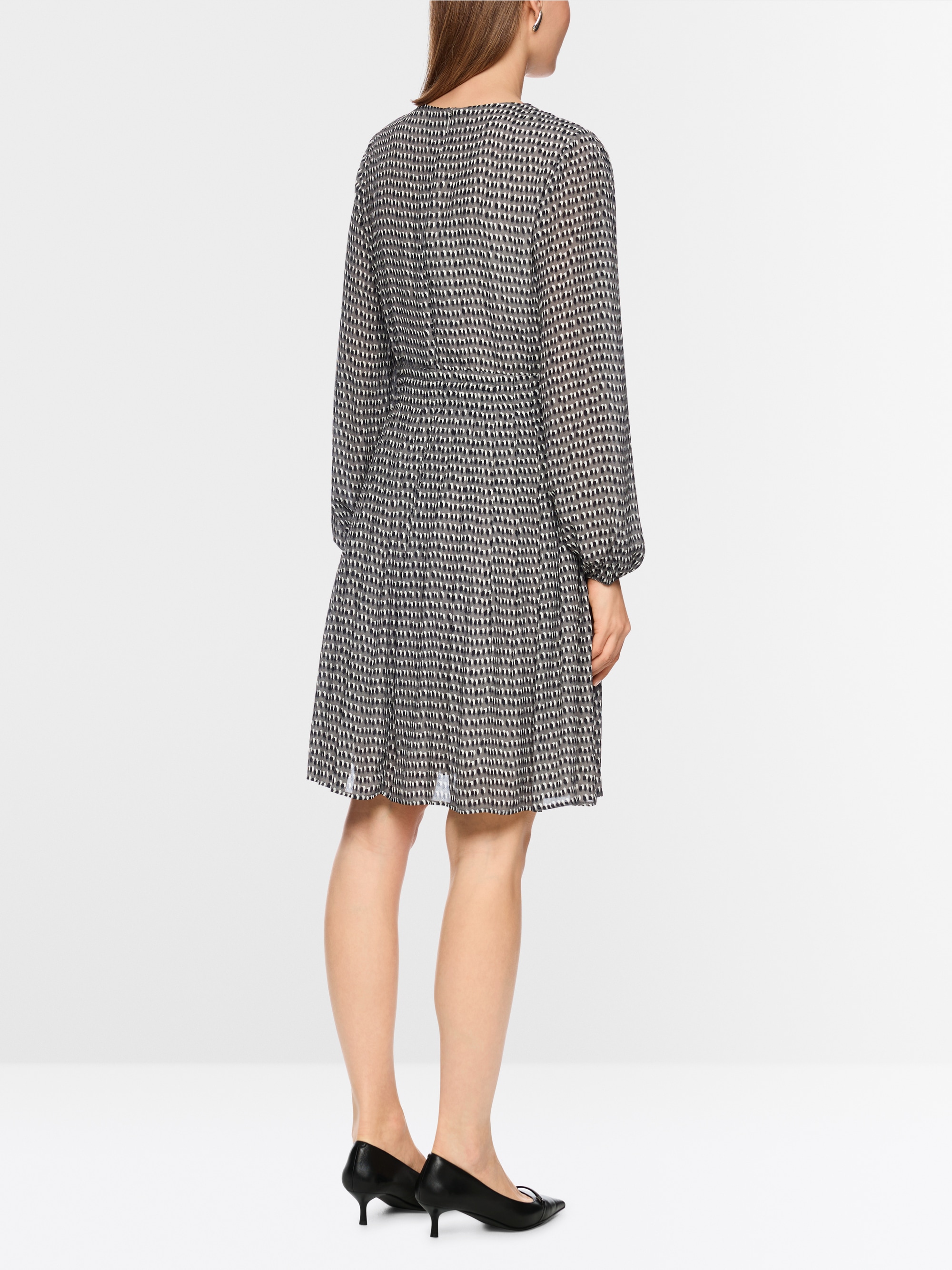 Robe en viscose mi-longue froncée