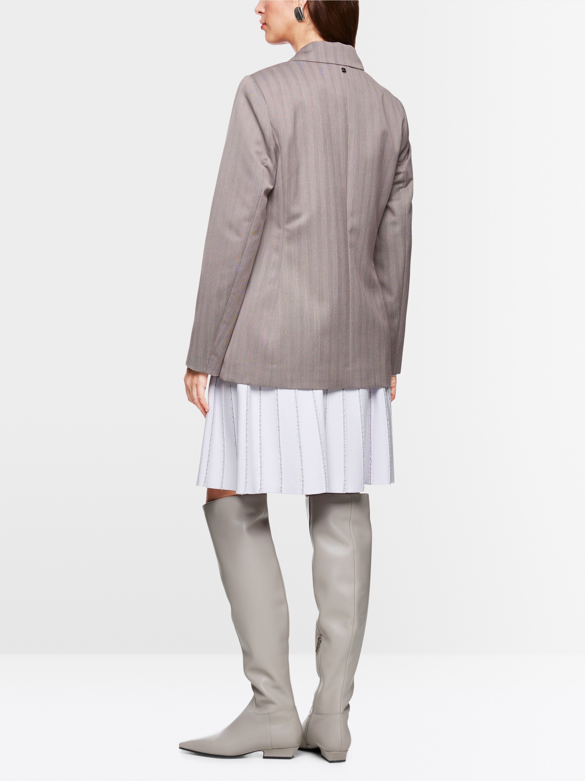 Oversized blazer met visgraatmotief